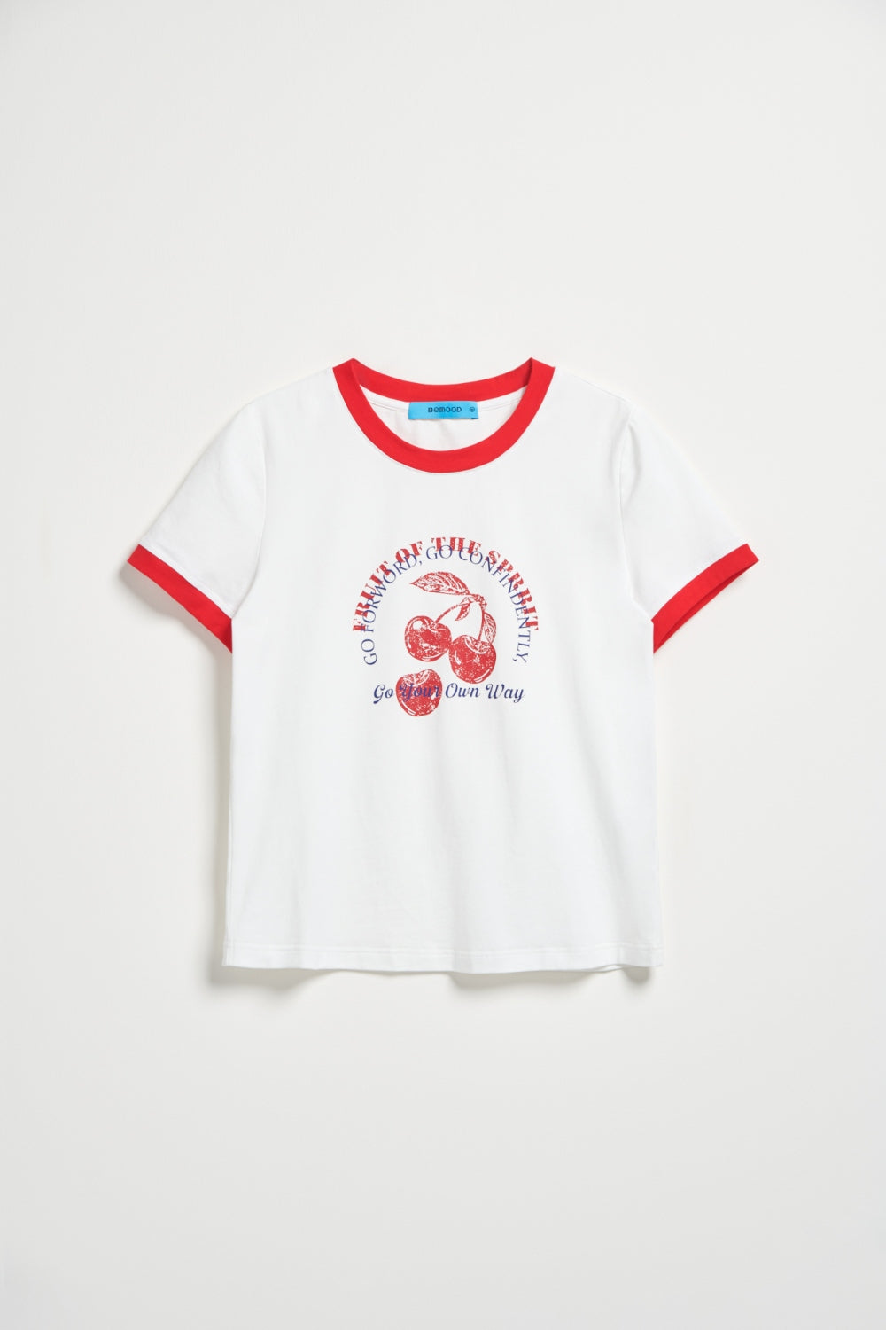 短版配色印花好搭TEE-白