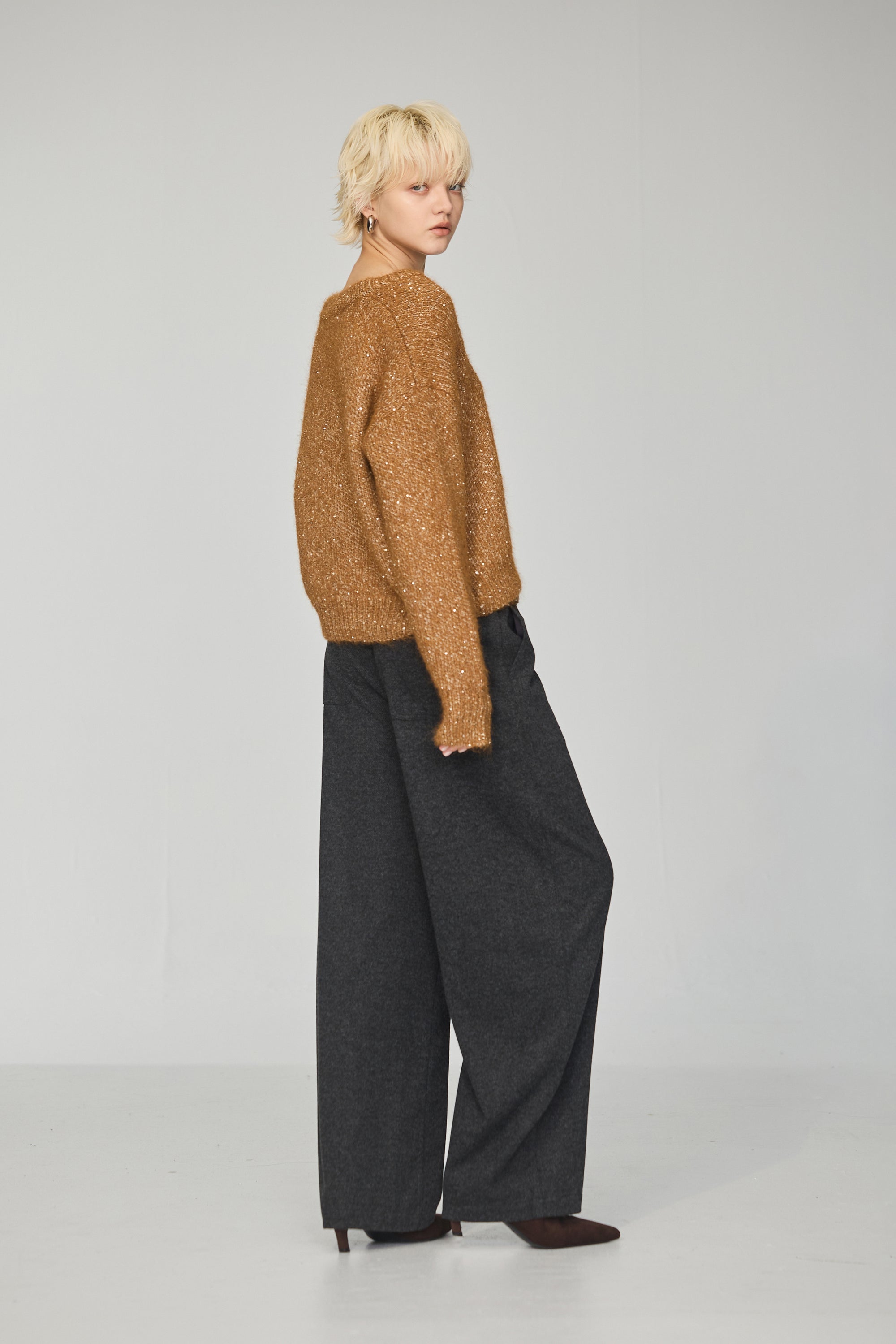 厚磅小直筒西裝褲-灰