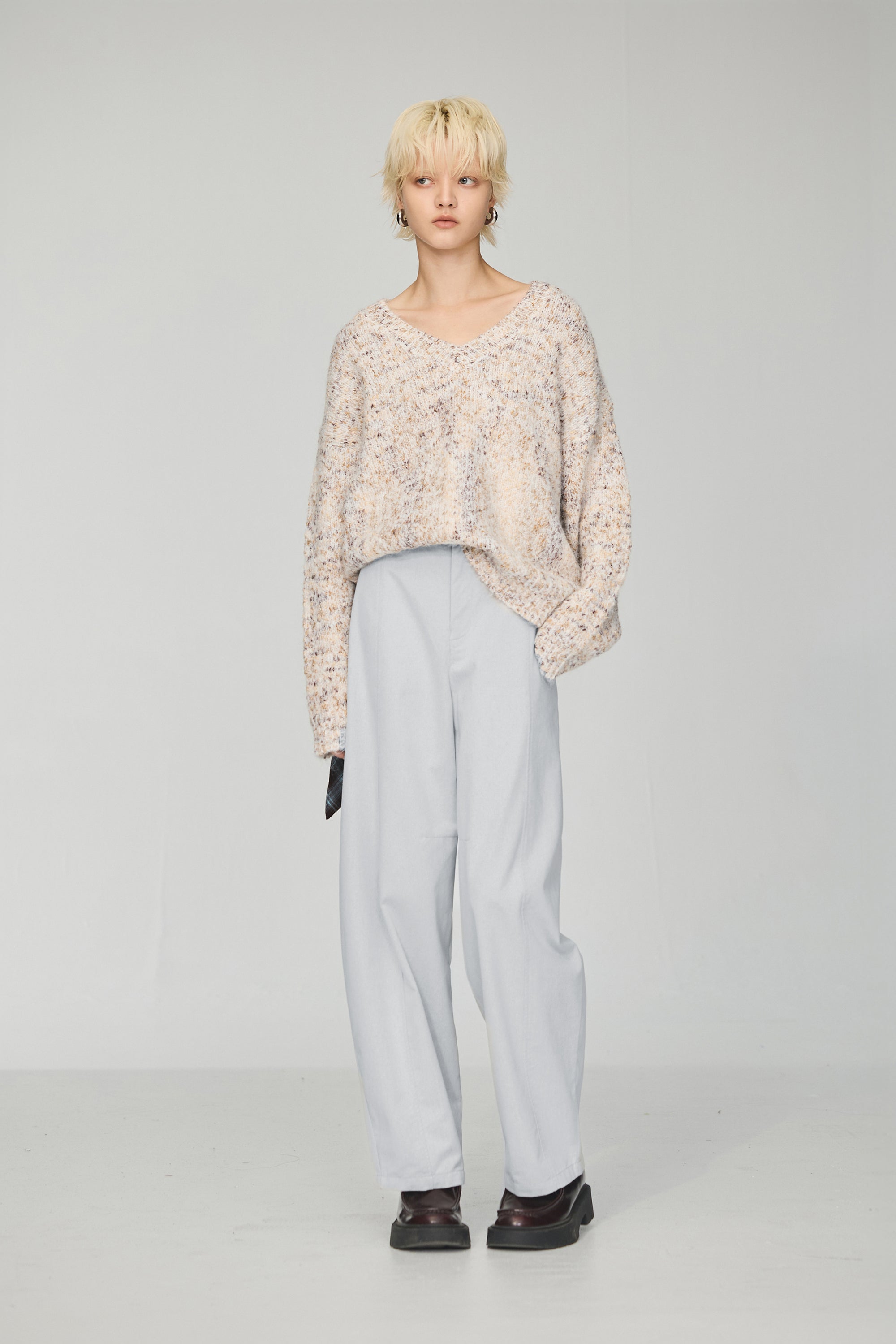 水洗彎刀工裝褲-灰