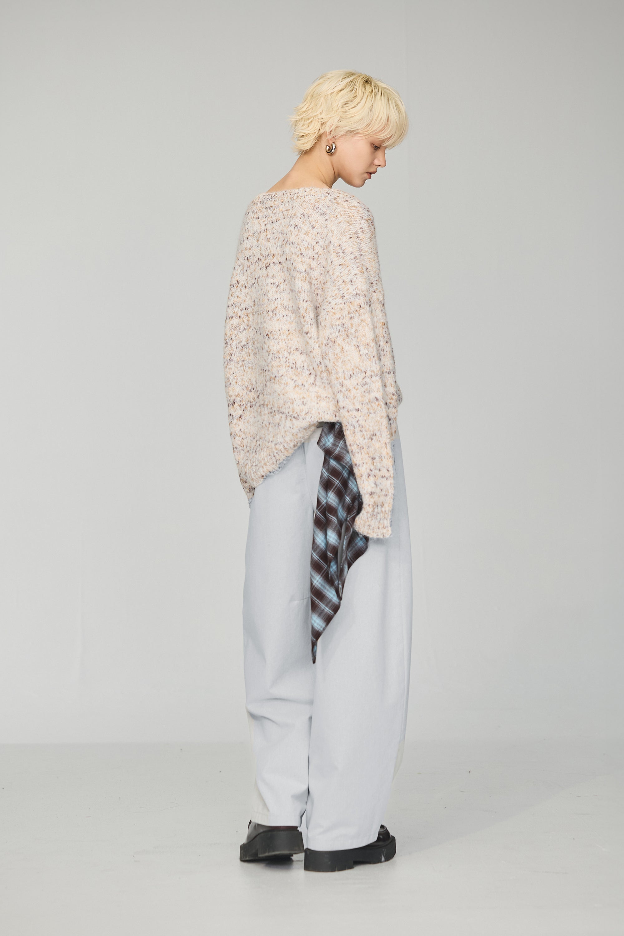 水洗彎刀工裝褲-灰