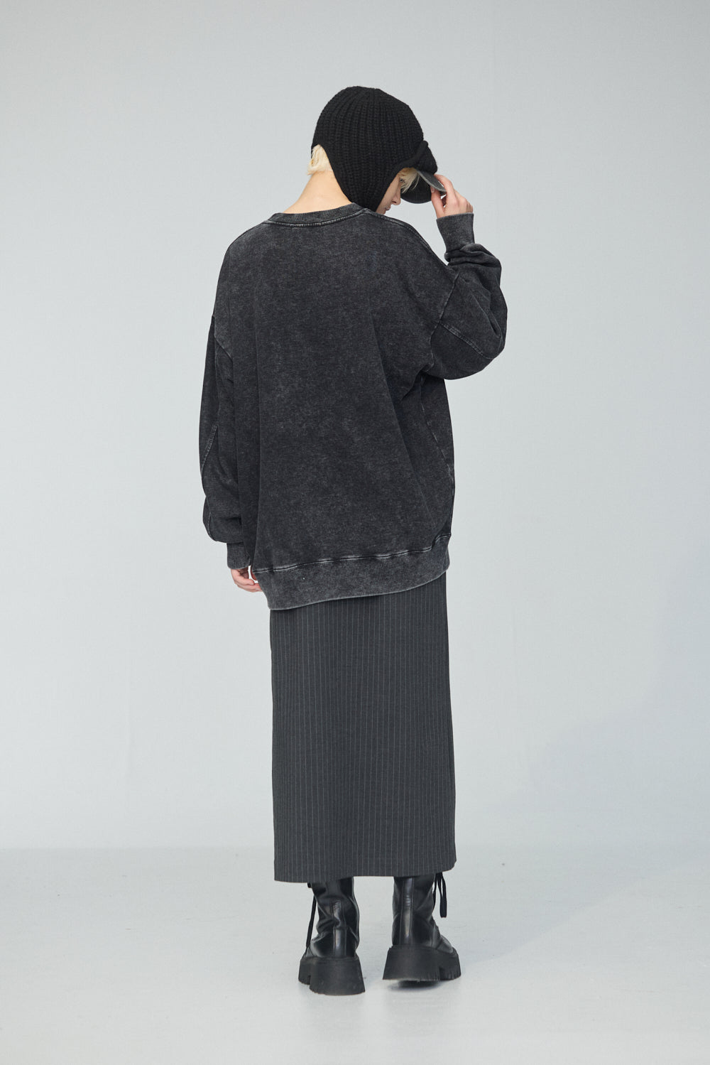 針織飛行造型帽-黑