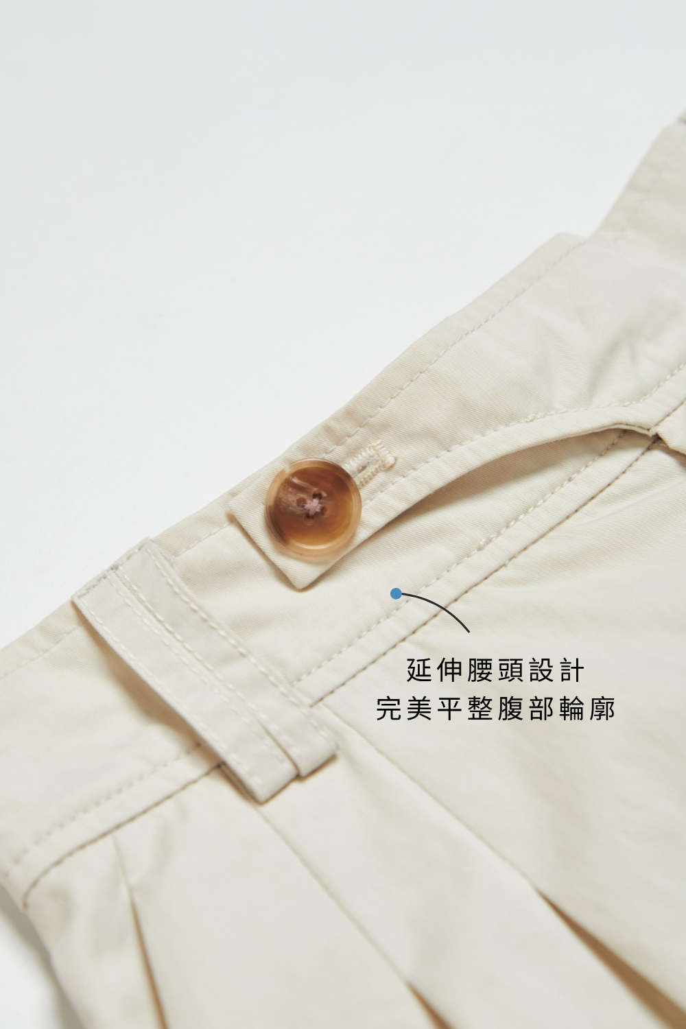 褲口可反折不規則腰頭五分褲-灰