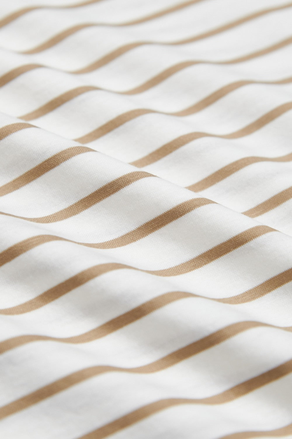 垂墜領條紋無袖上衣-卡其