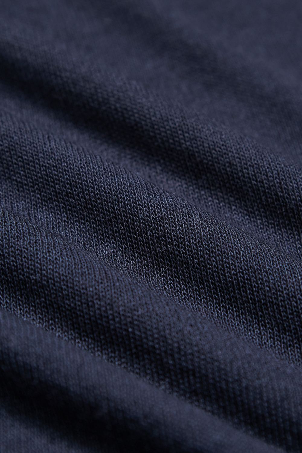 假兩件柔霧萊賽爾針織長袖上衣-藏青