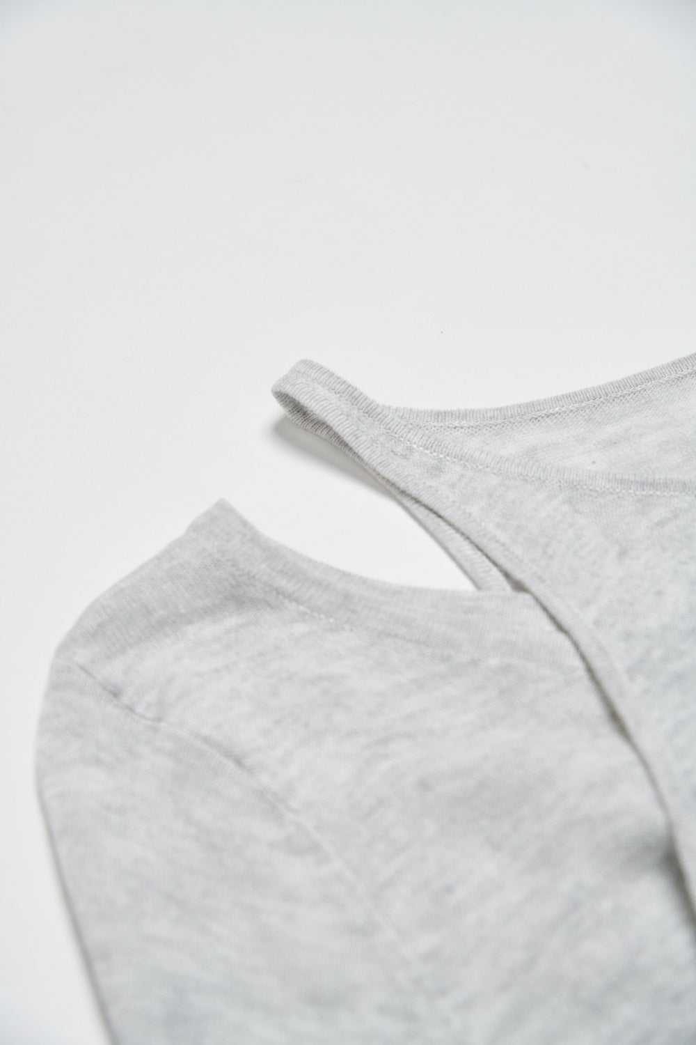 假兩件柔霧萊賽爾針織長袖上衣-灰