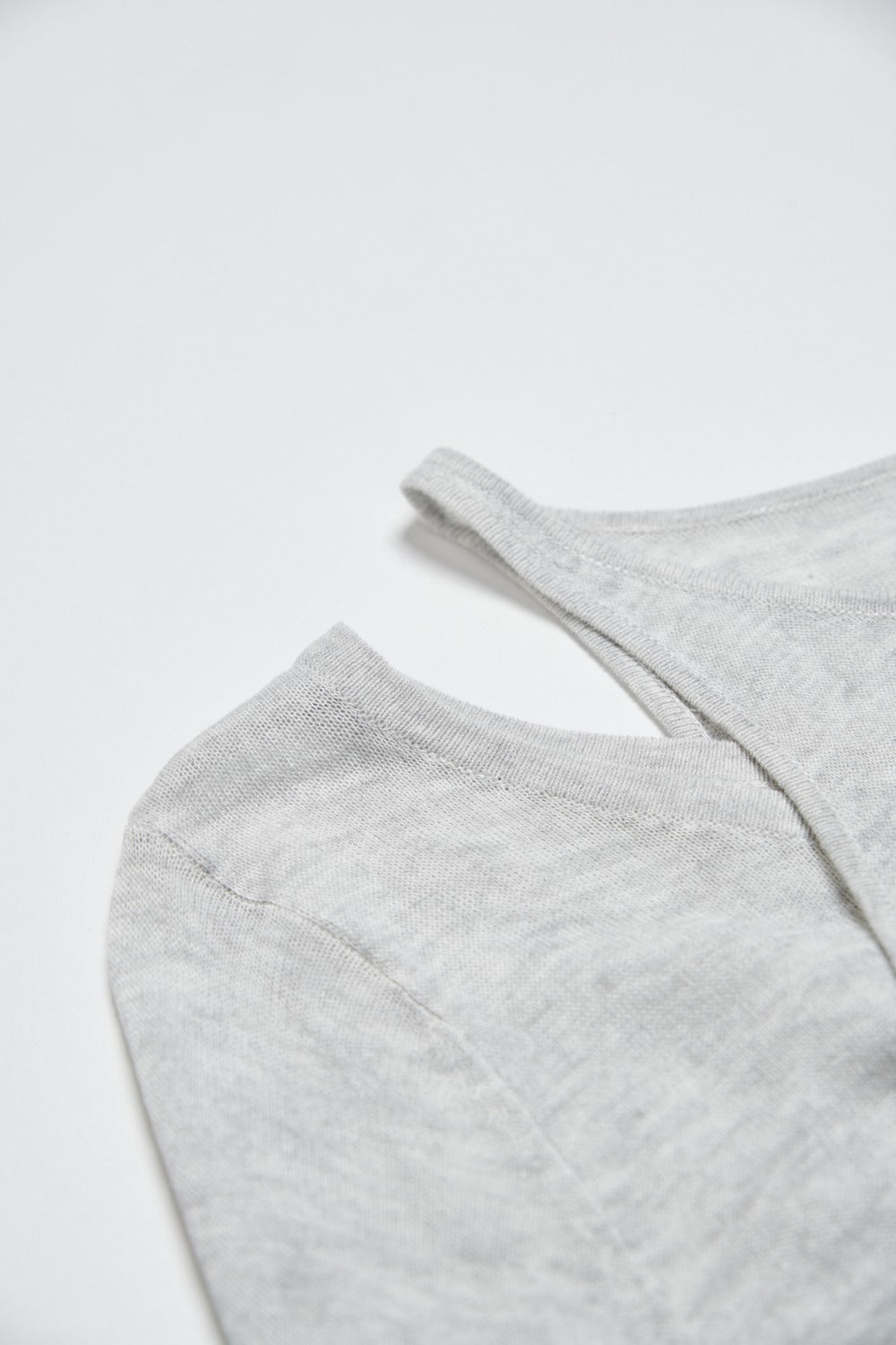 假兩件柔霧萊賽爾針織長袖上衣-灰