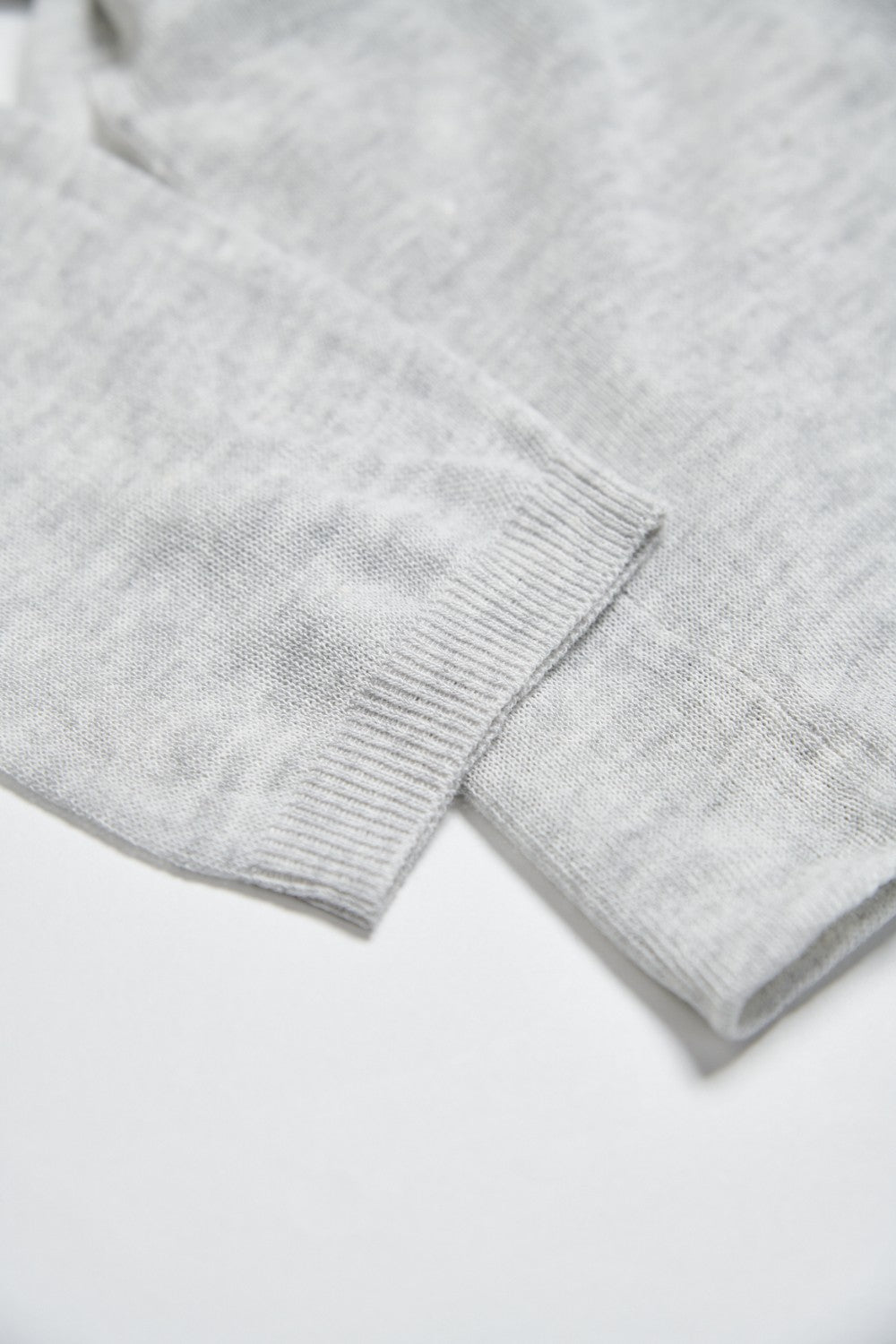 假兩件柔霧萊賽爾針織長袖上衣-灰