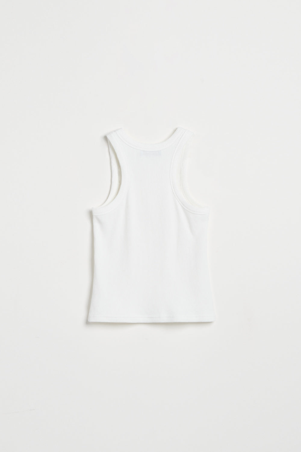 U領坑條工字背心-白