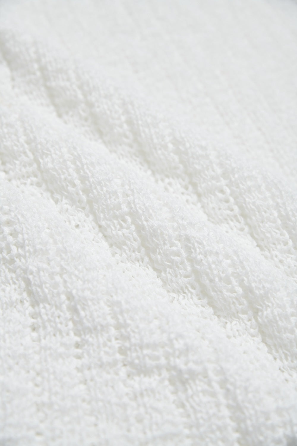 鏤空編織微透感針織背心-白