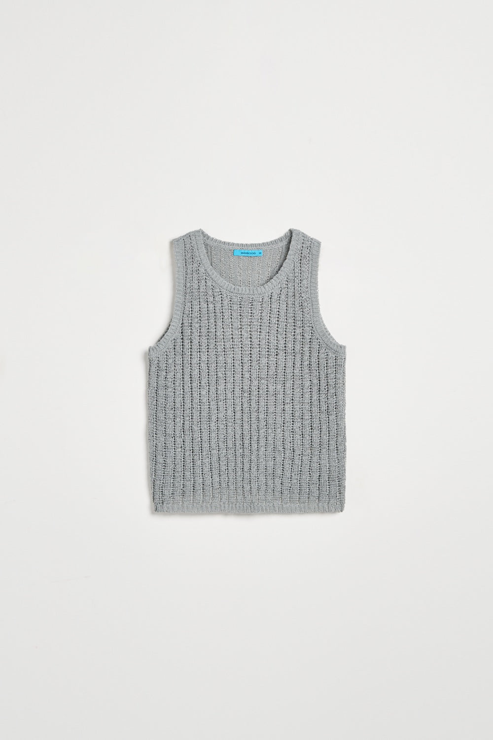 鏤空編織微透感針織背心-灰