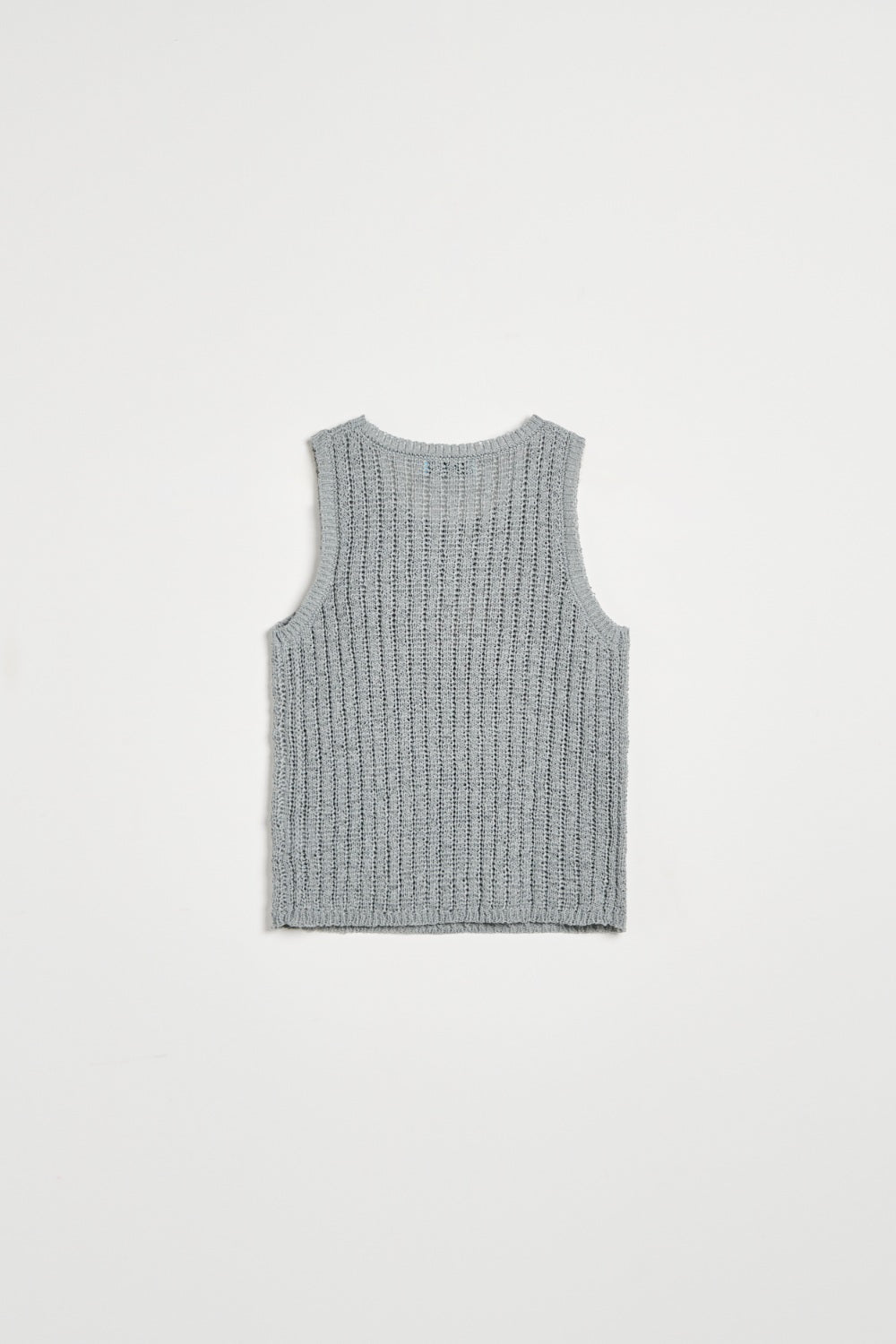 鏤空編織微透感針織背心-灰
