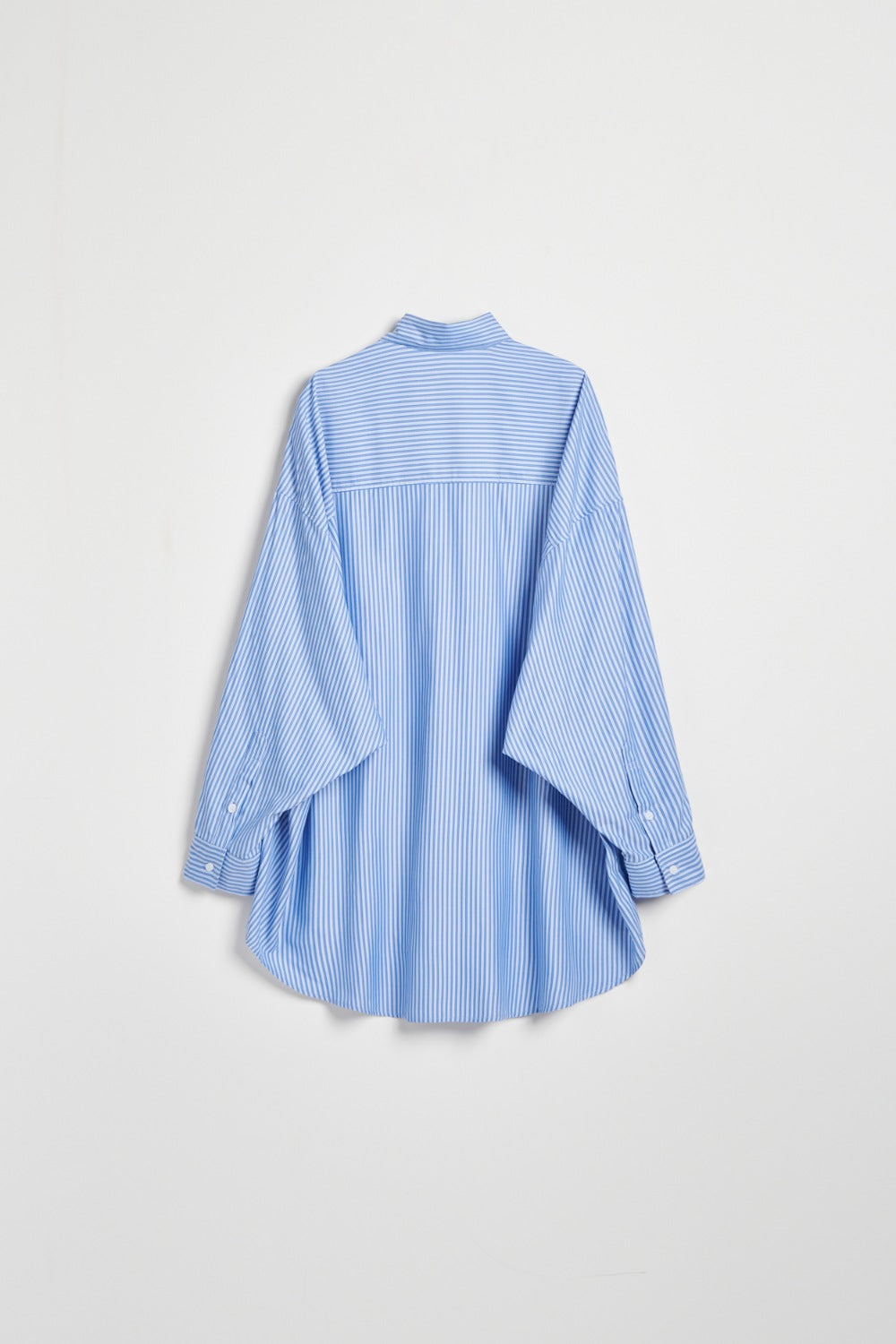 親膚天絲兩穿長版襯衫-藍色