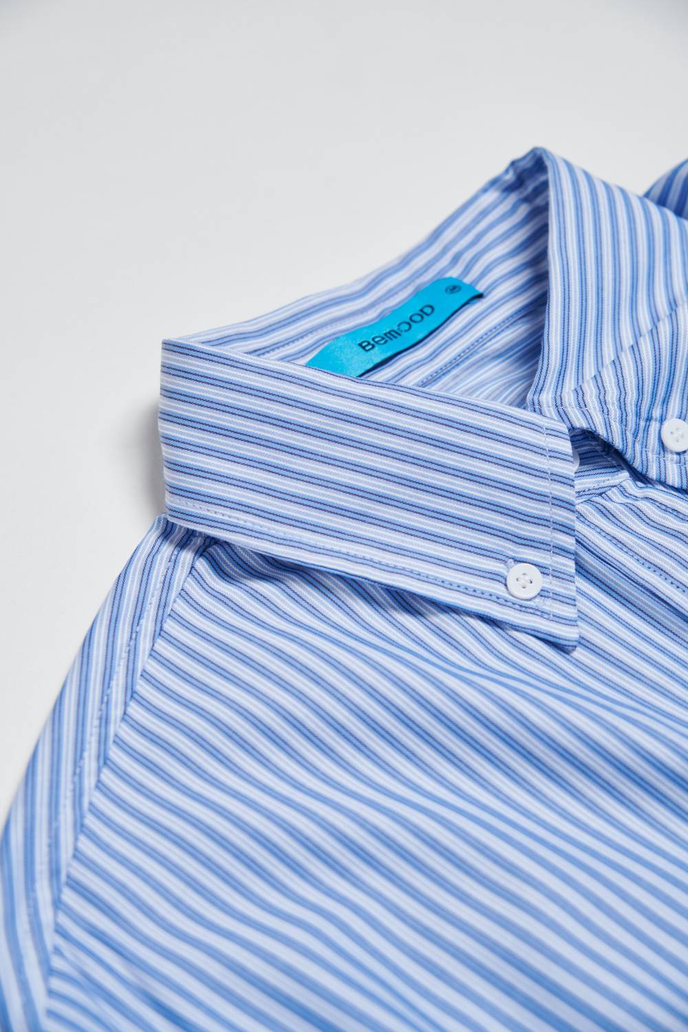 親膚天絲兩穿長版襯衫-藍色