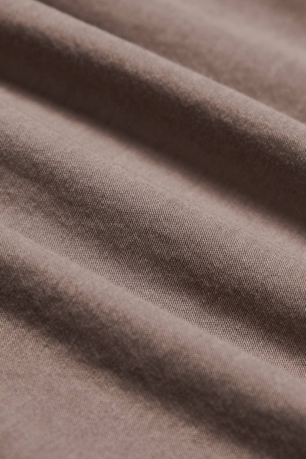 一字斜肩領兩面穿長袖Tee-咖