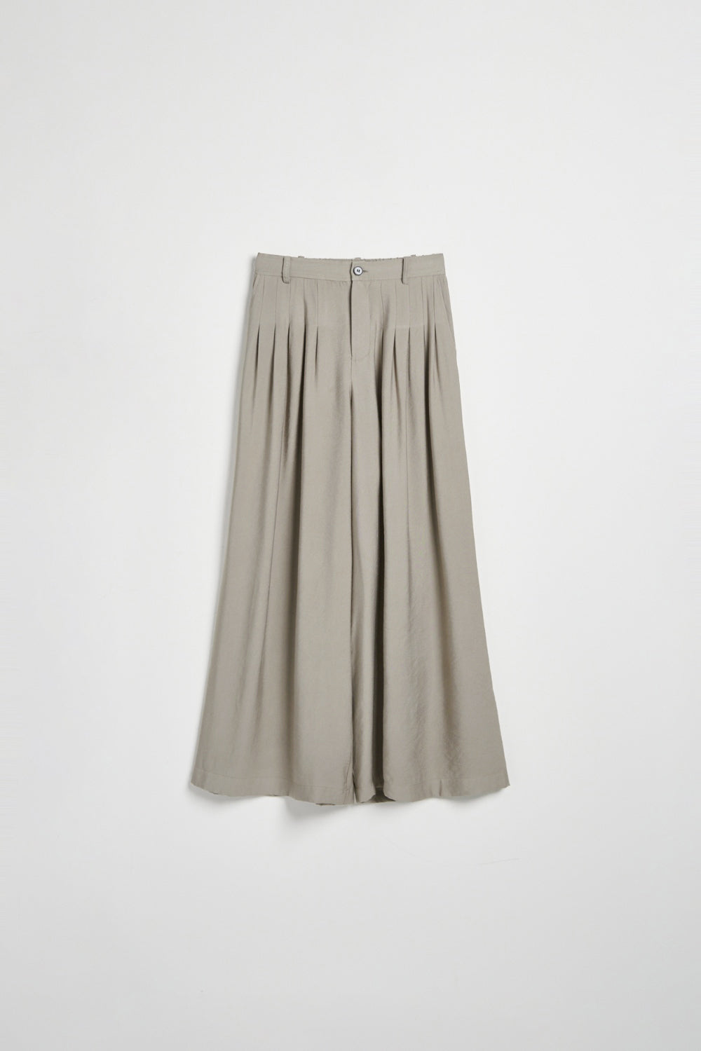 垂墜感抓褶修身西裝褲-灰