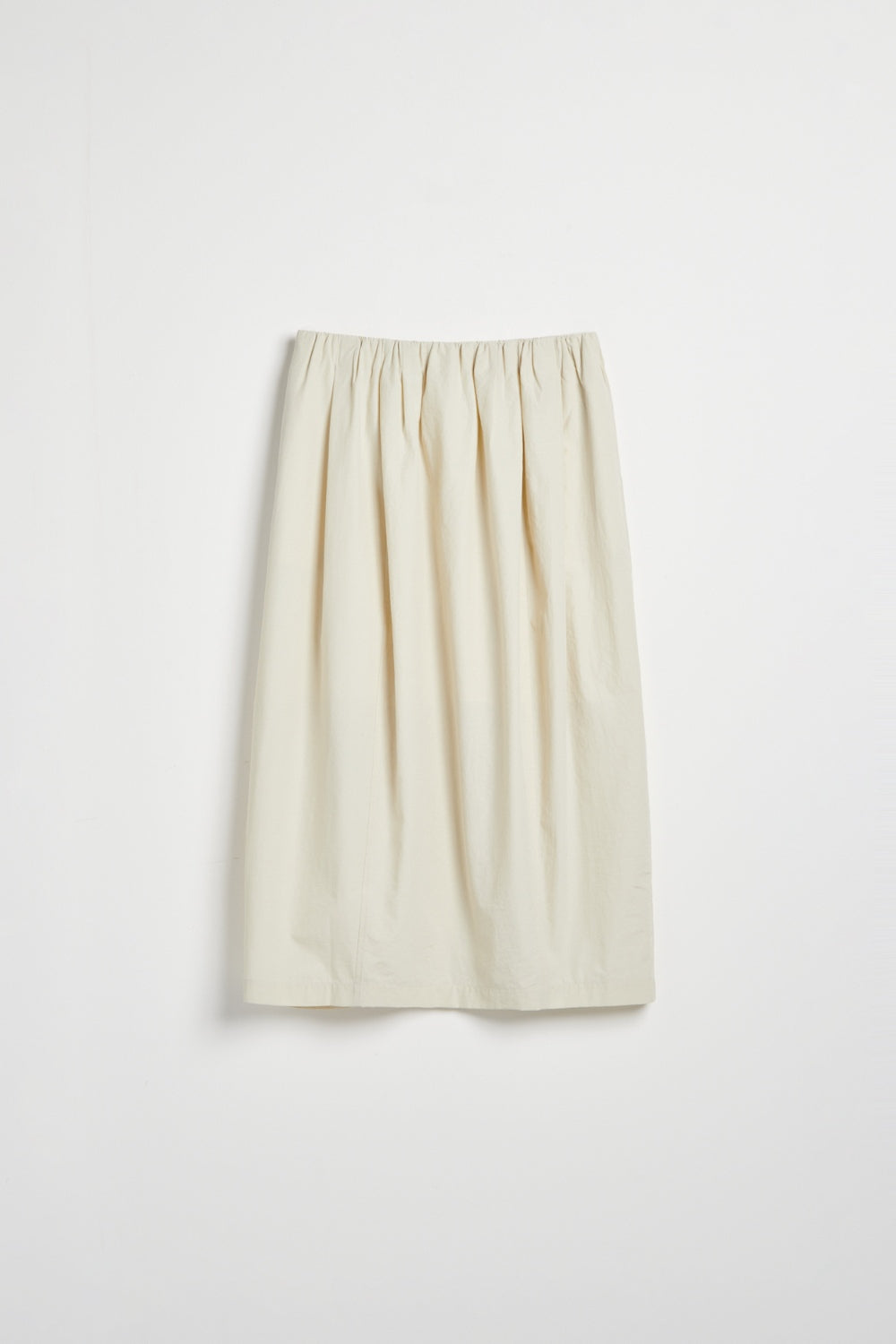 自然紋理面料鬆緊腰抓褶蓬蓬花苞裙-綠色