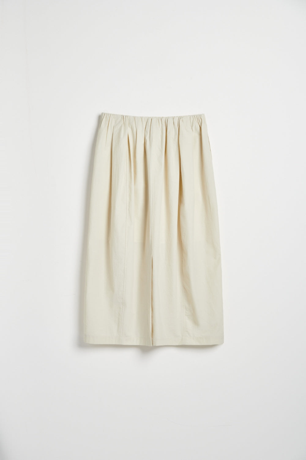 自然紋理面料鬆緊腰抓褶蓬蓬花苞裙-綠色