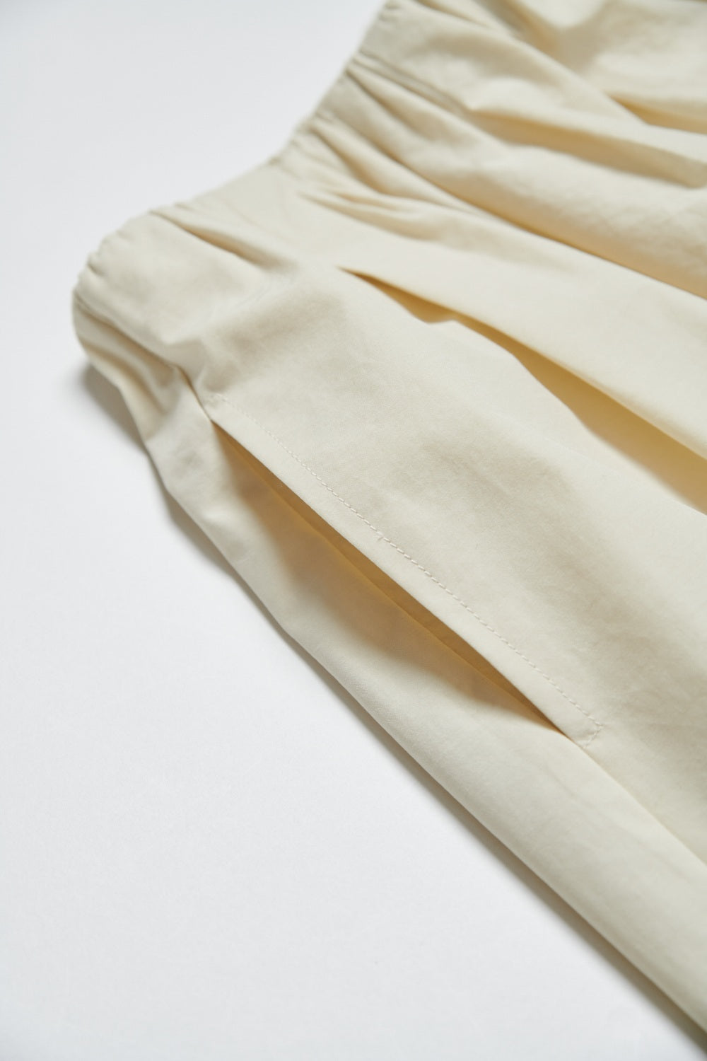 自然紋理面料鬆緊腰抓褶蓬蓬花苞裙-綠色