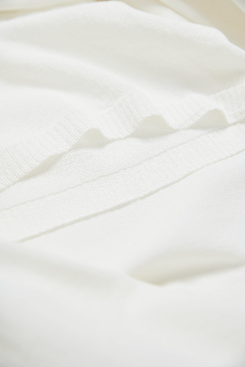 百搭捲邊裙襬針織長裙-白