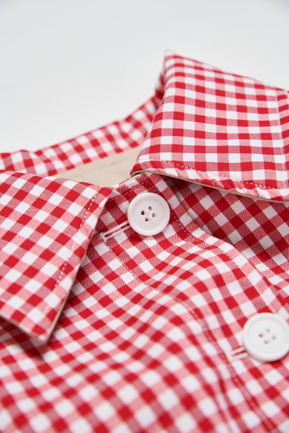 格紋短版雙面穿外套-紅色