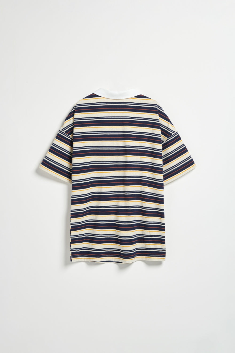 UNISEX-多彩條紋寬版POLO衫-彩色條