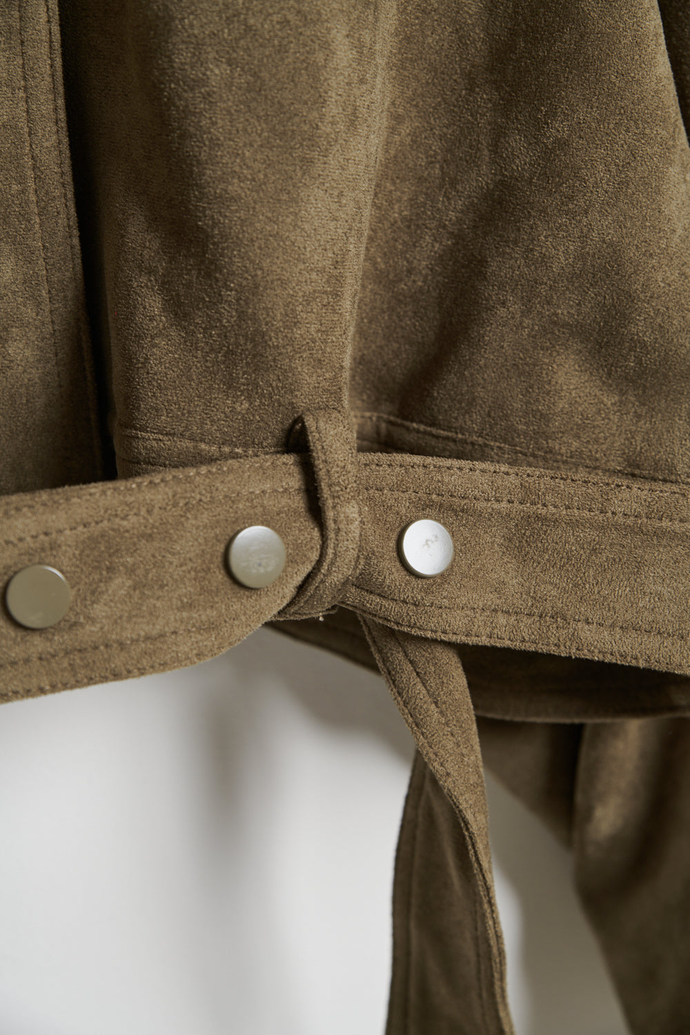 立領麂皮絨夾克外套-綠色