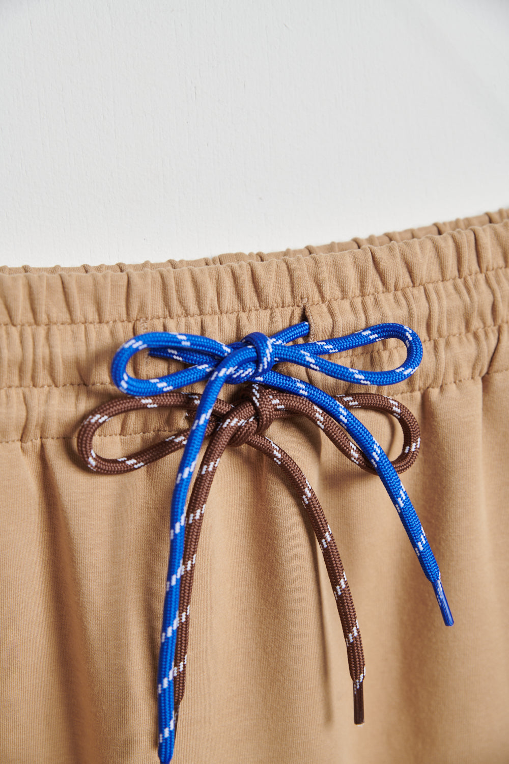 零感空氣棉配色雙抽繩鬆緊長裙-咖