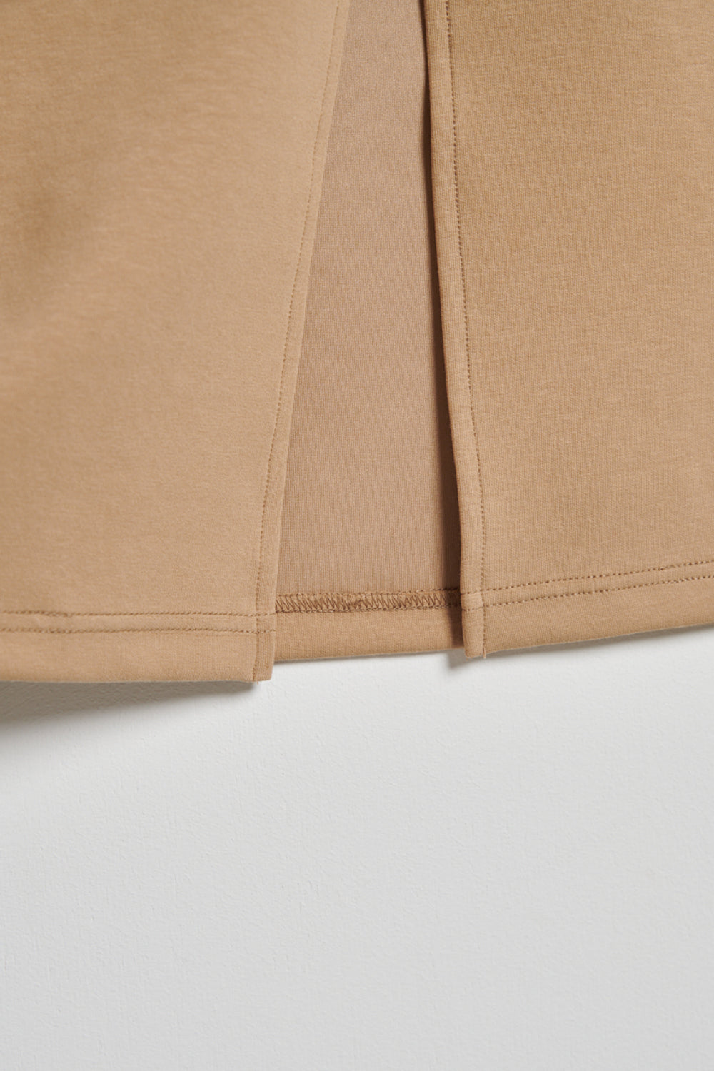 零感空氣棉配色雙抽繩鬆緊長裙-咖