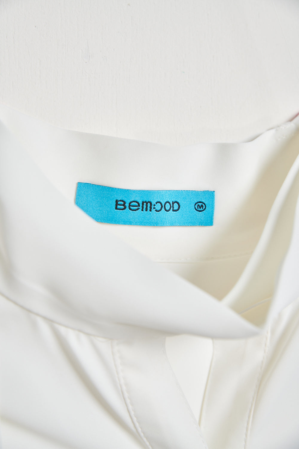 小立領繩結開襟上衣-白