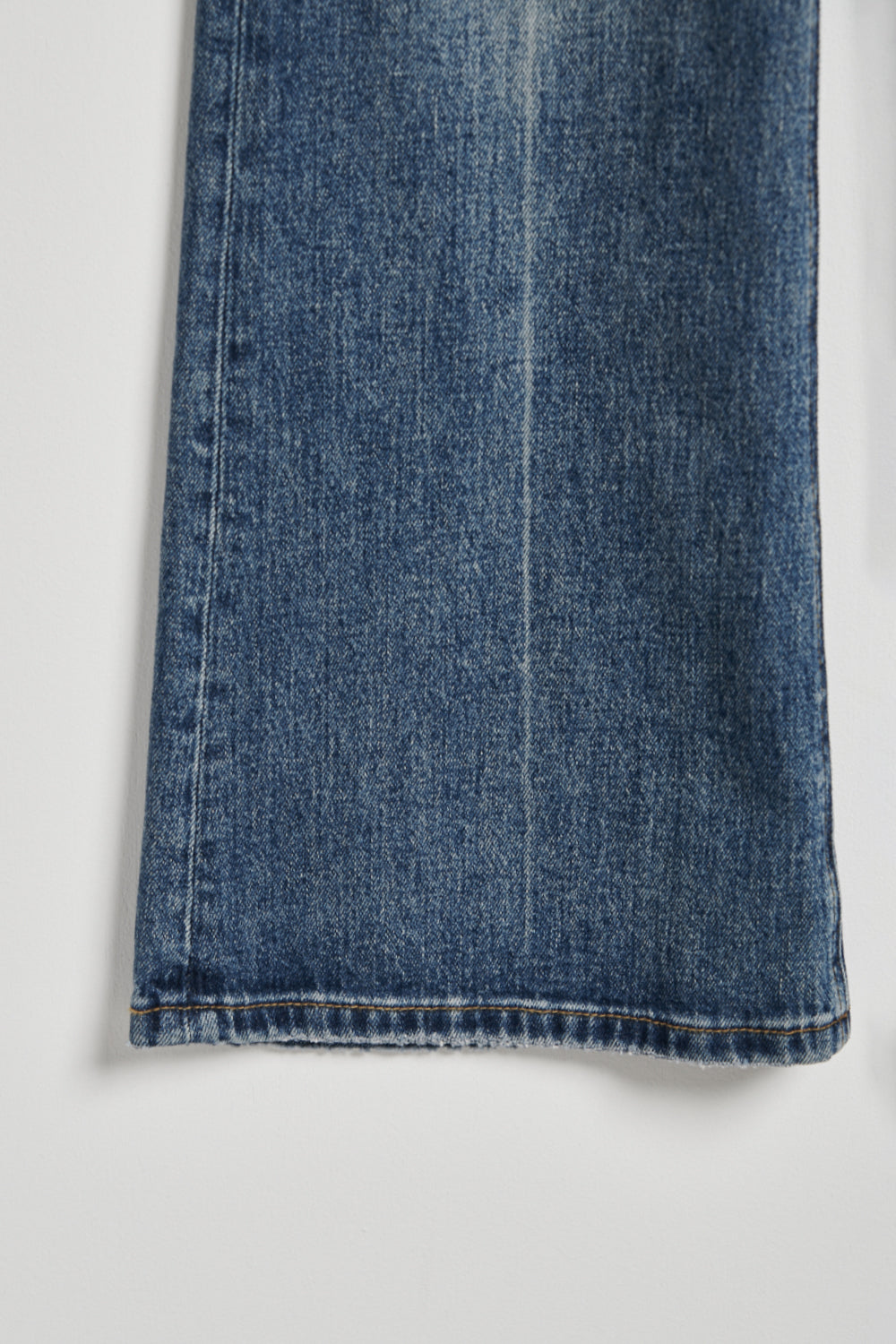 刷色水洗丹寧小喇叭褲-藍色