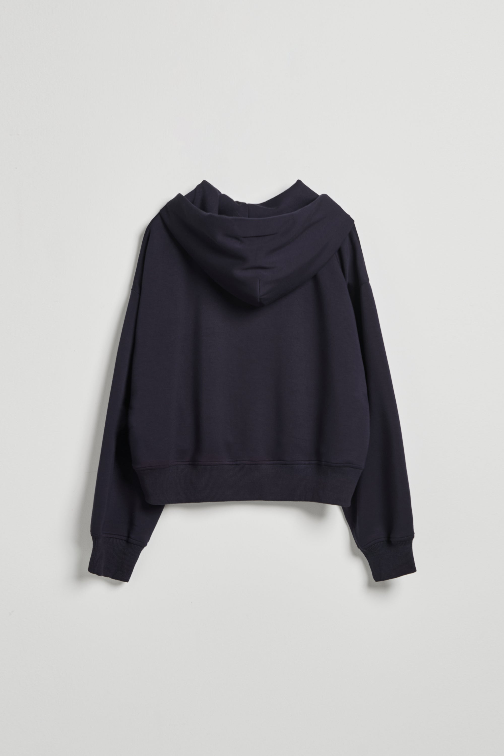 零感空氣棉造型綁帶連帽上衣-藍色