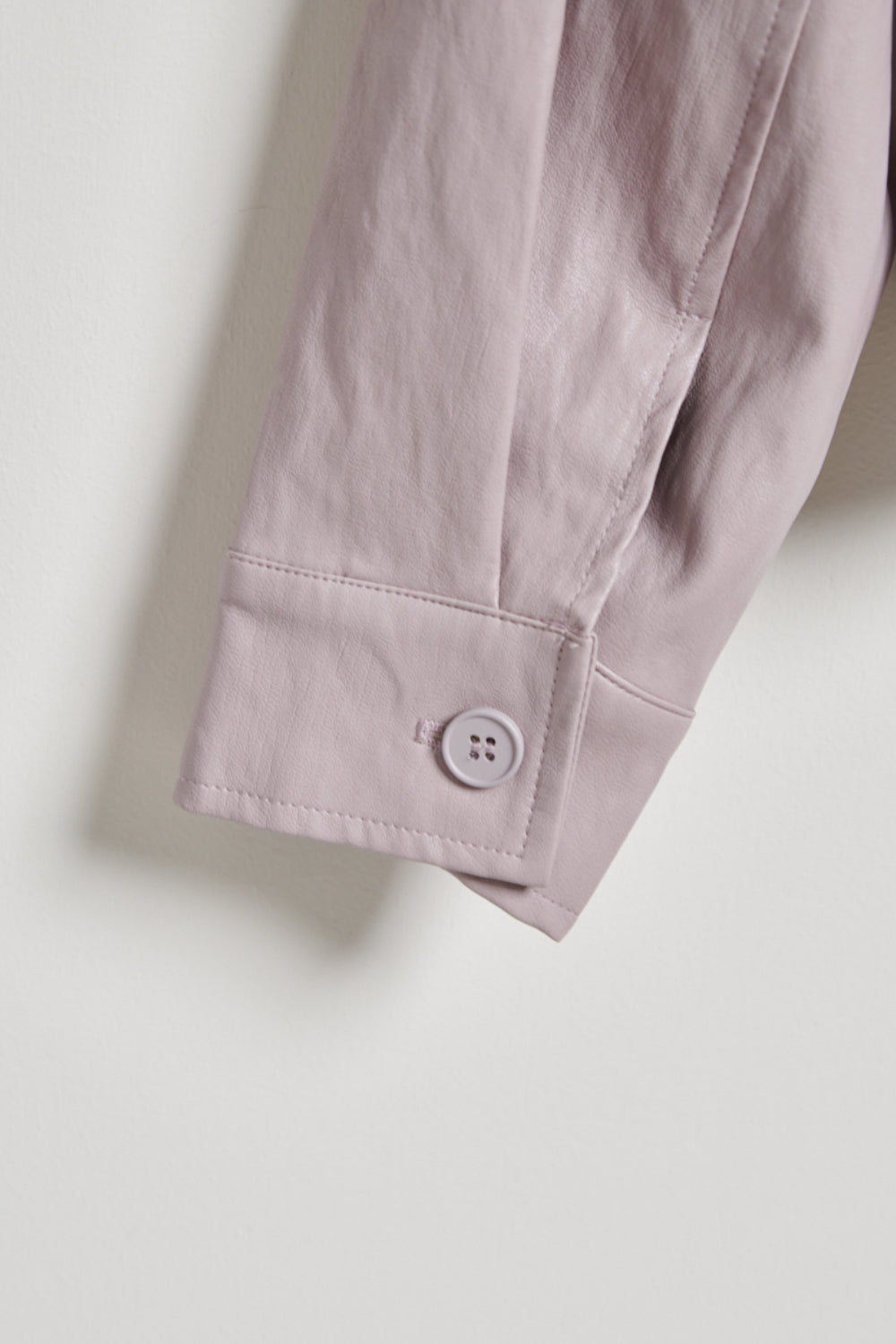 光澤質感皮革外套-粉