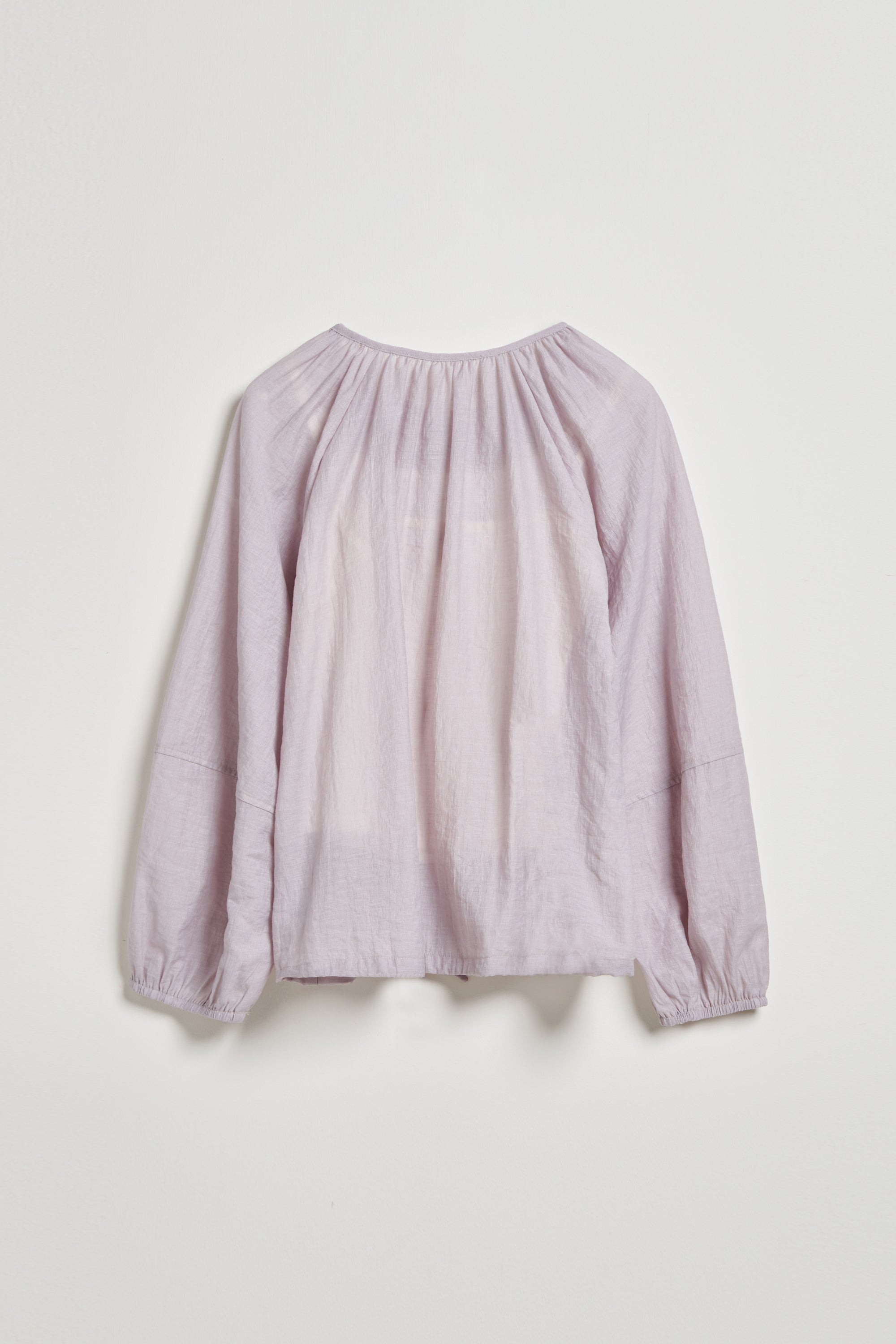 圓領開襟抽繩寬版上衣（附內搭背心）-粉