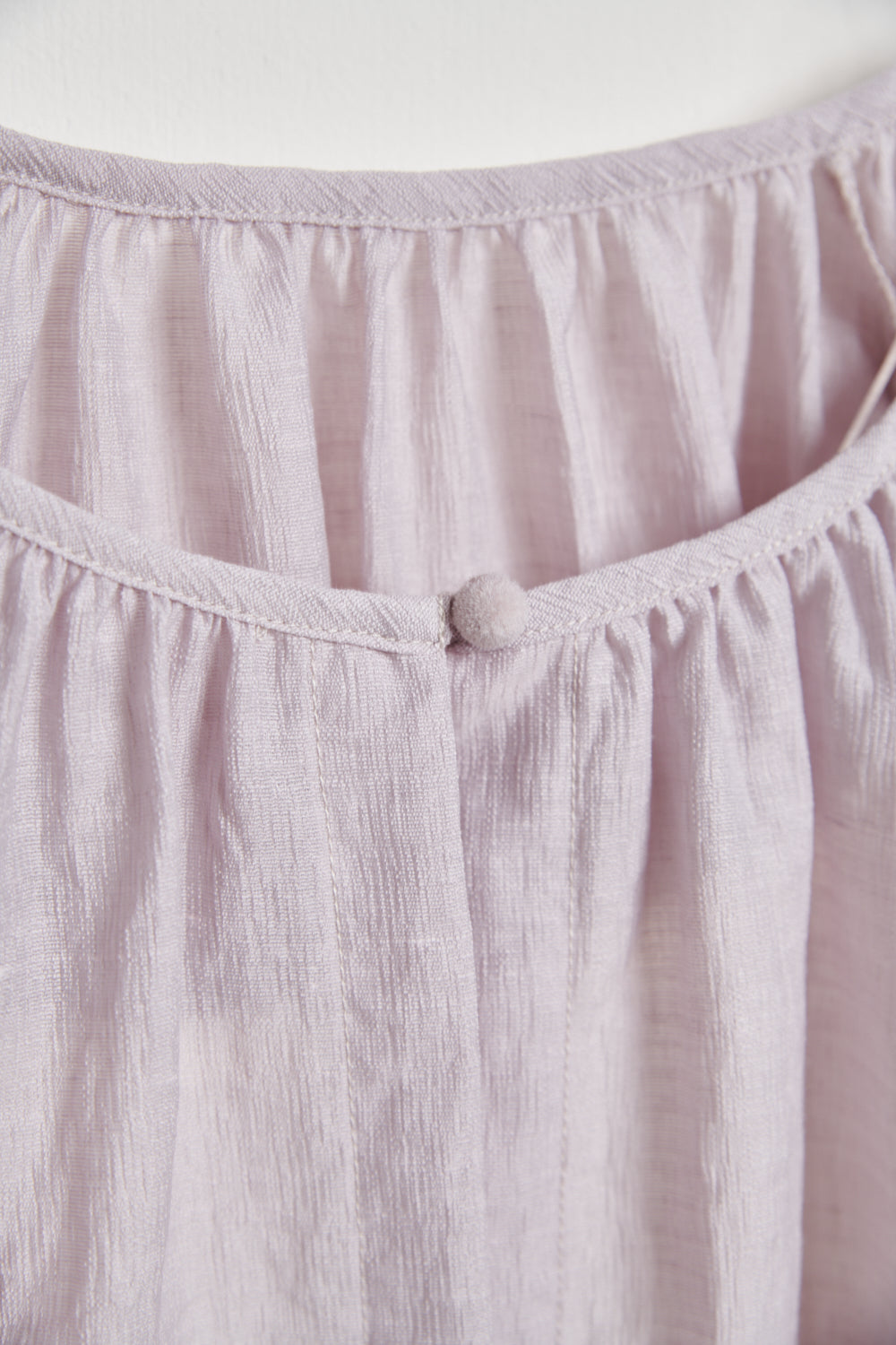 圓領開襟抽繩寬版上衣（附內搭背心）-粉