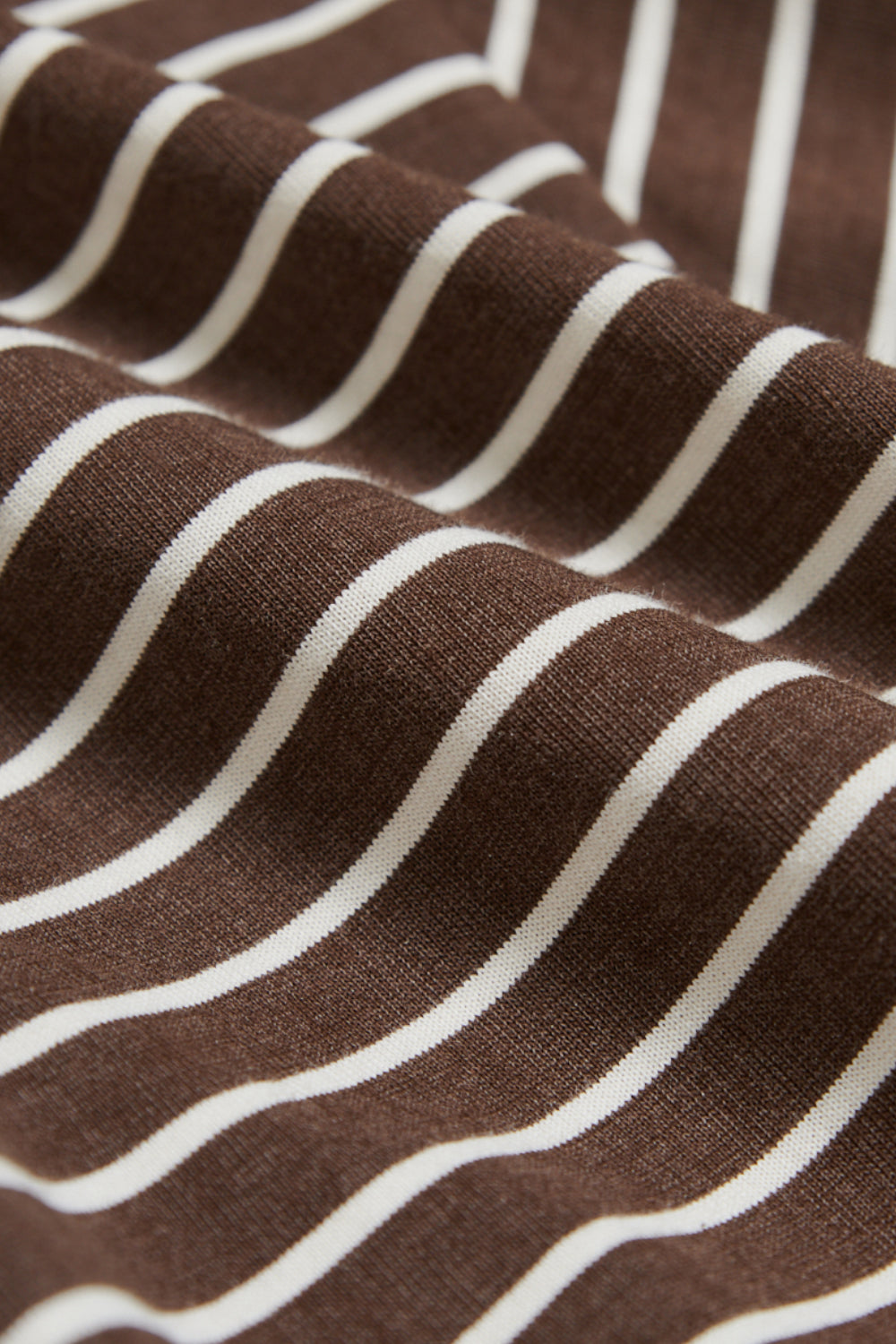 條紋拼接側綁帶上衣-咖