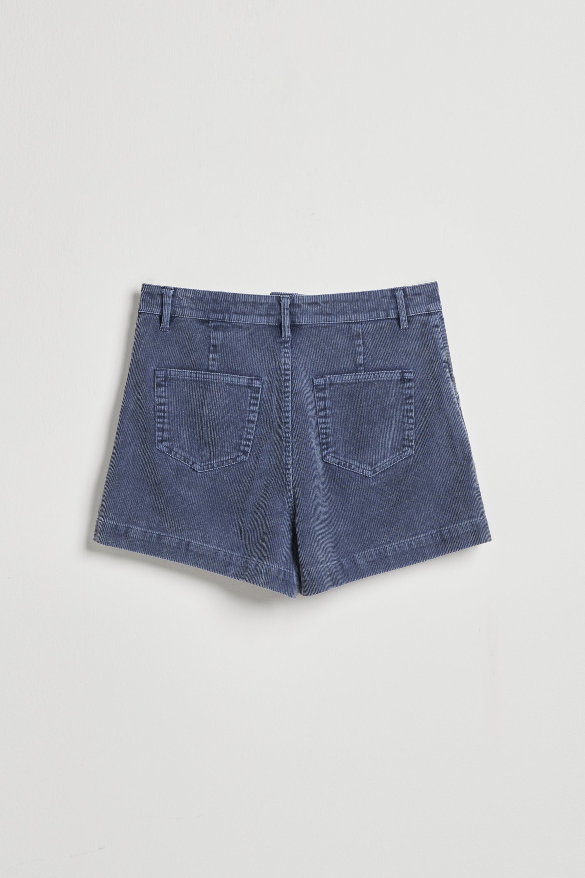 絨面直條紋理ALINE短褲-藍色
