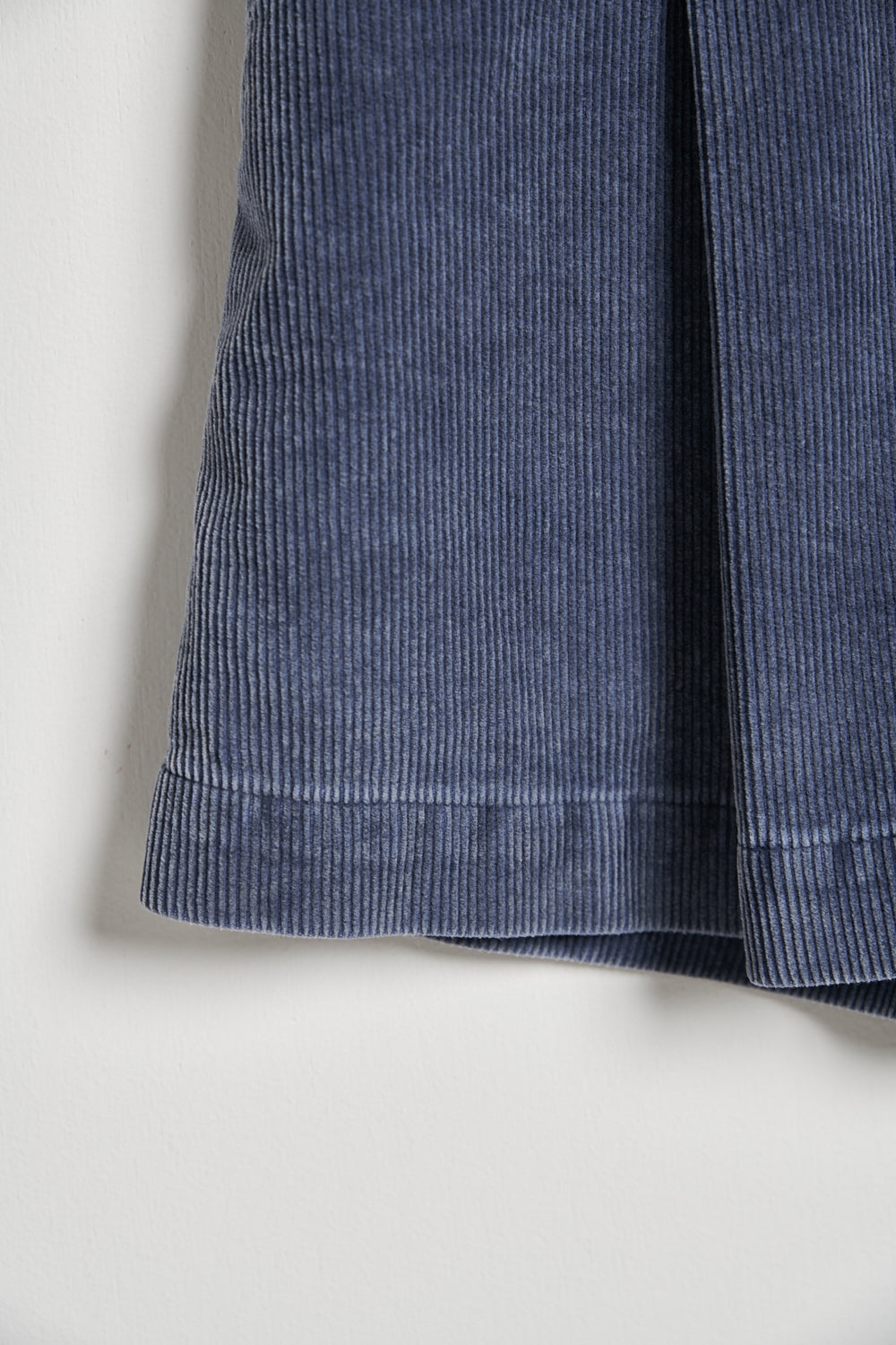 絨面直條紋理ALINE短褲-藍色