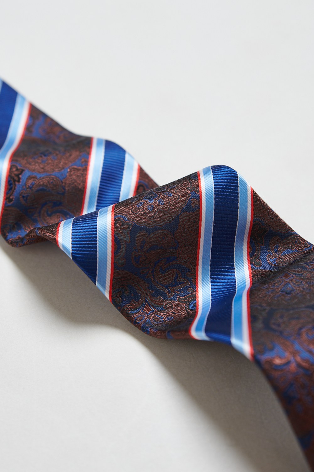 圖騰花紋彩條造型領帶-彩色條