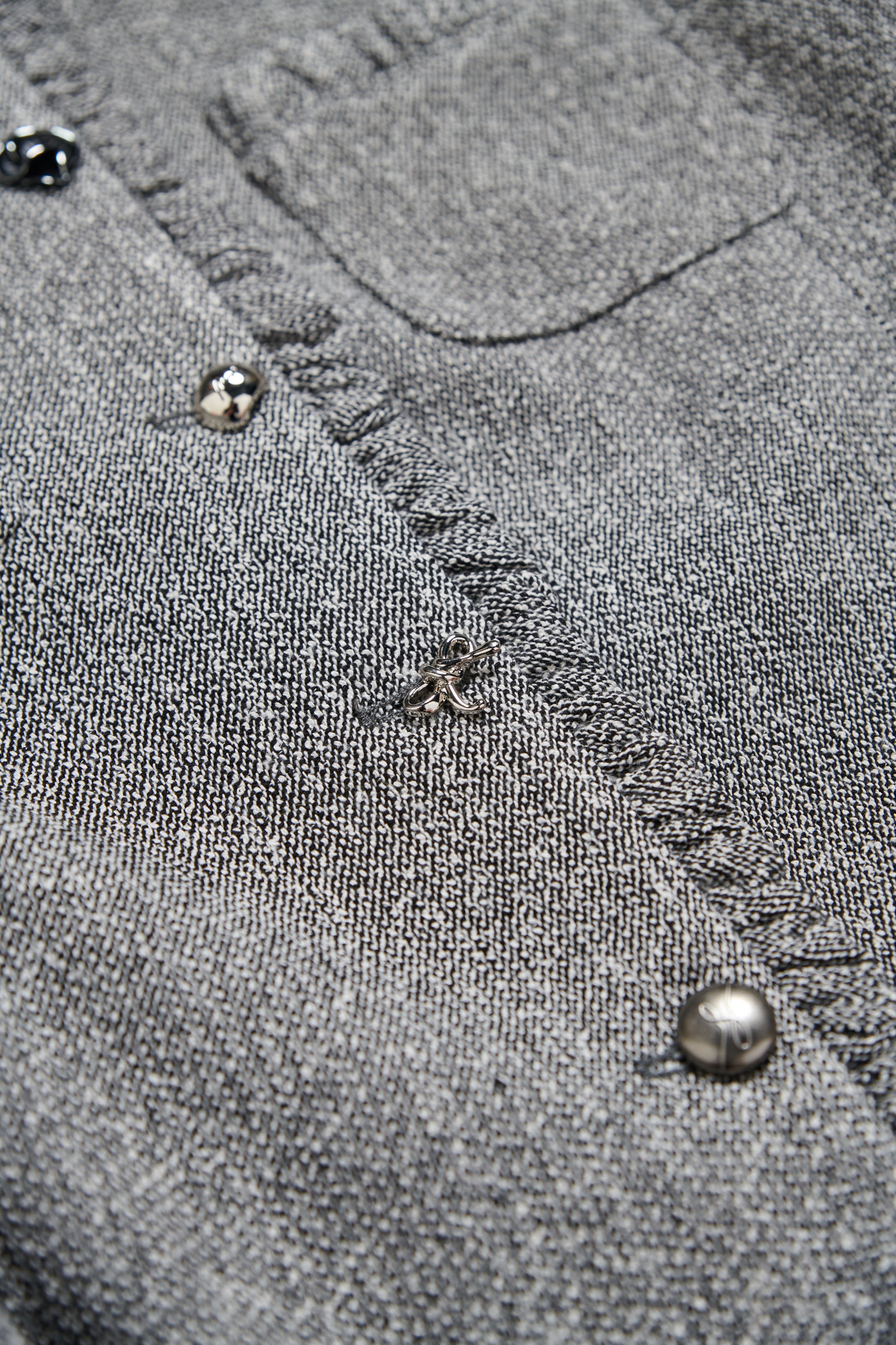 荷葉領花呢外套-黑