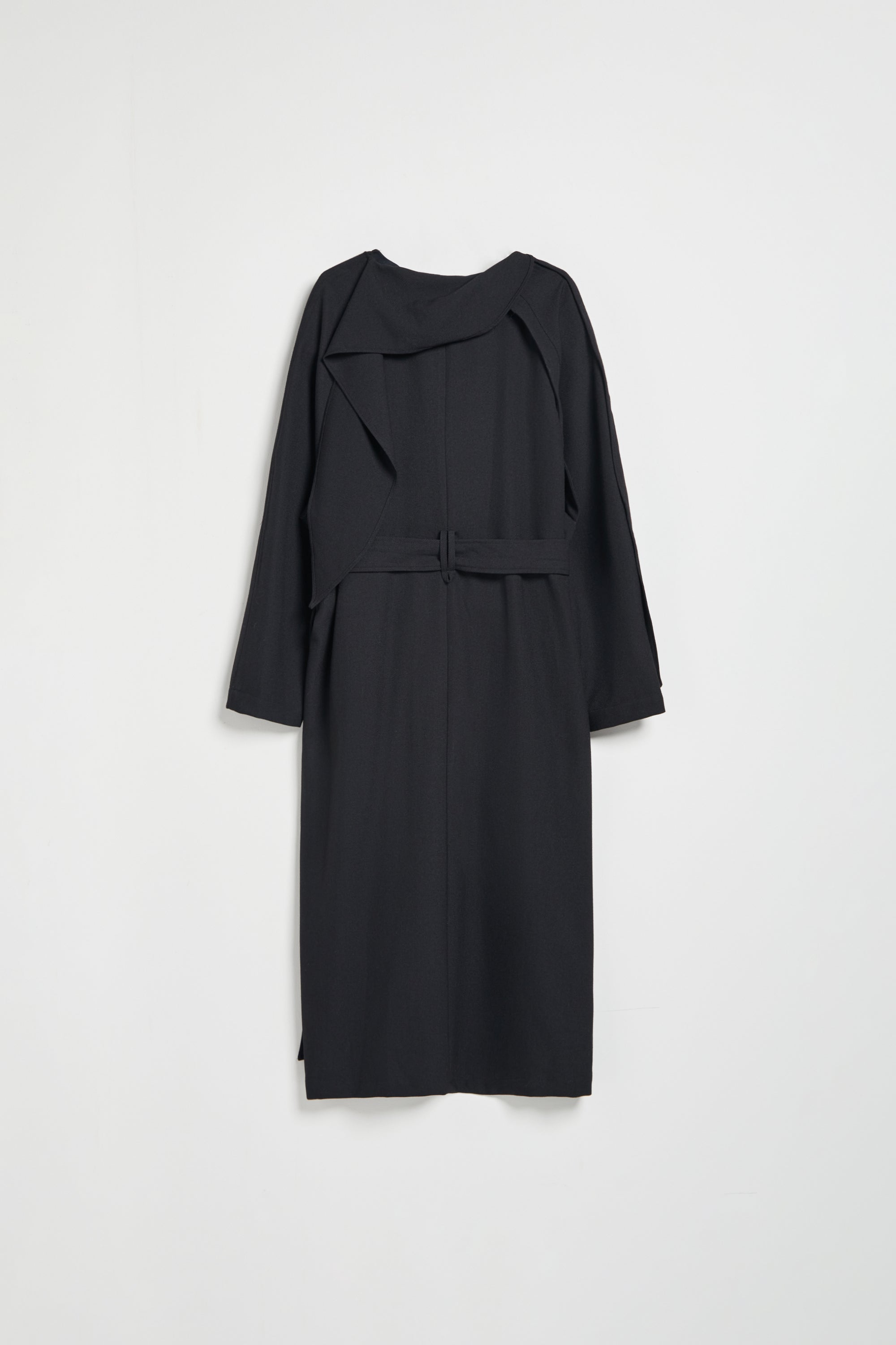 披領造型長洋(附本布綁帶)-黑