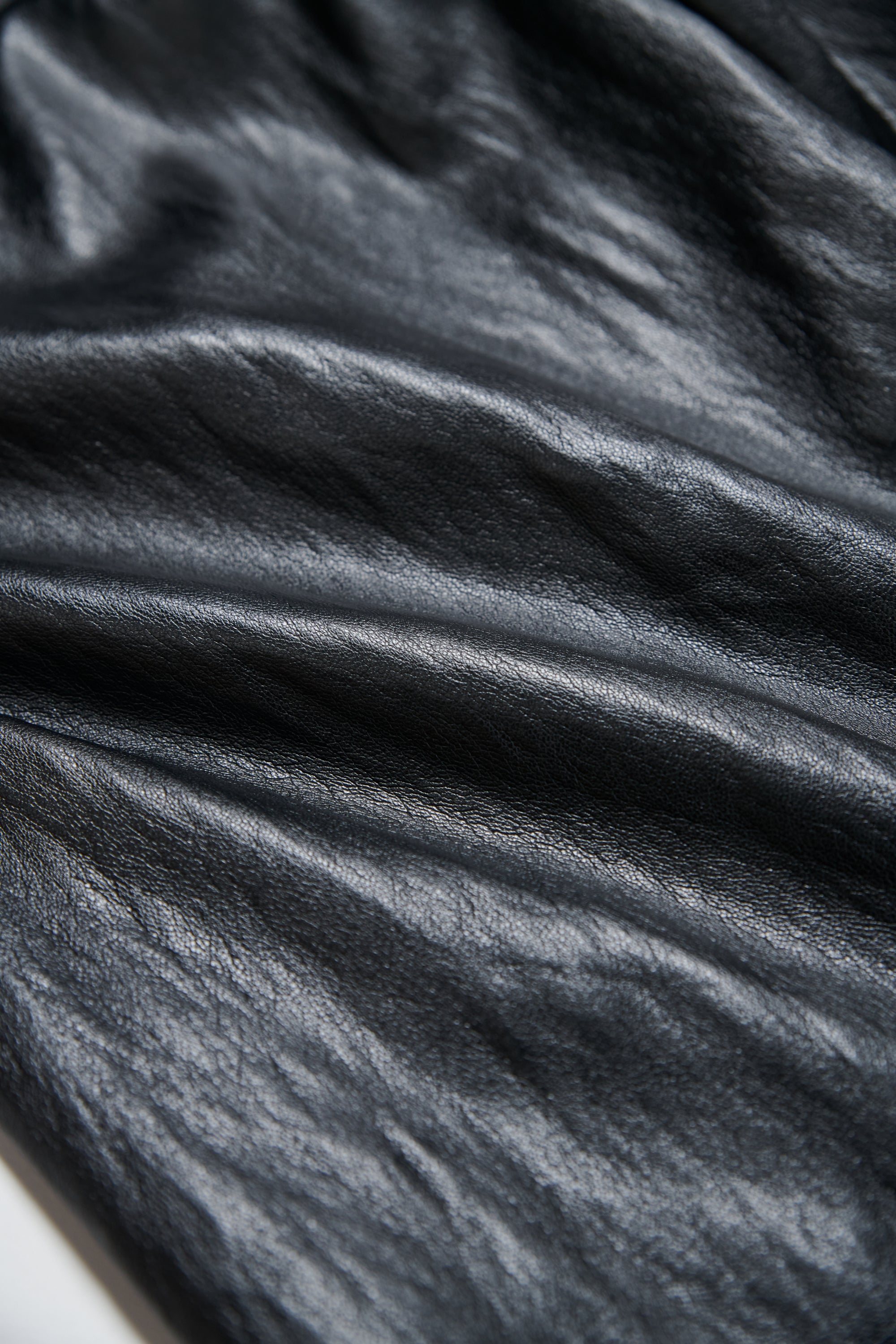 造型車線皮革長褲-黑