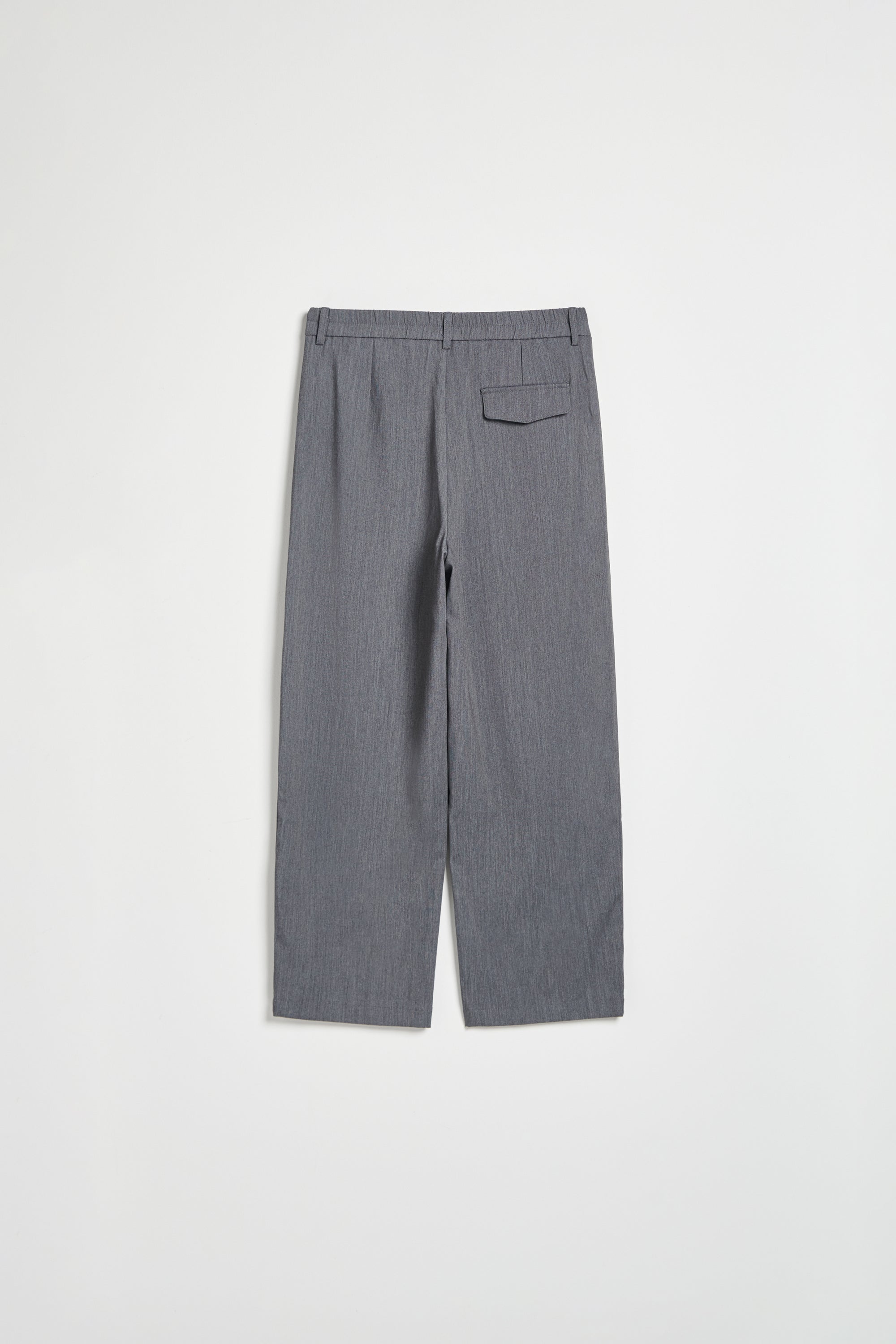 經典打褶直筒西裝褲-灰