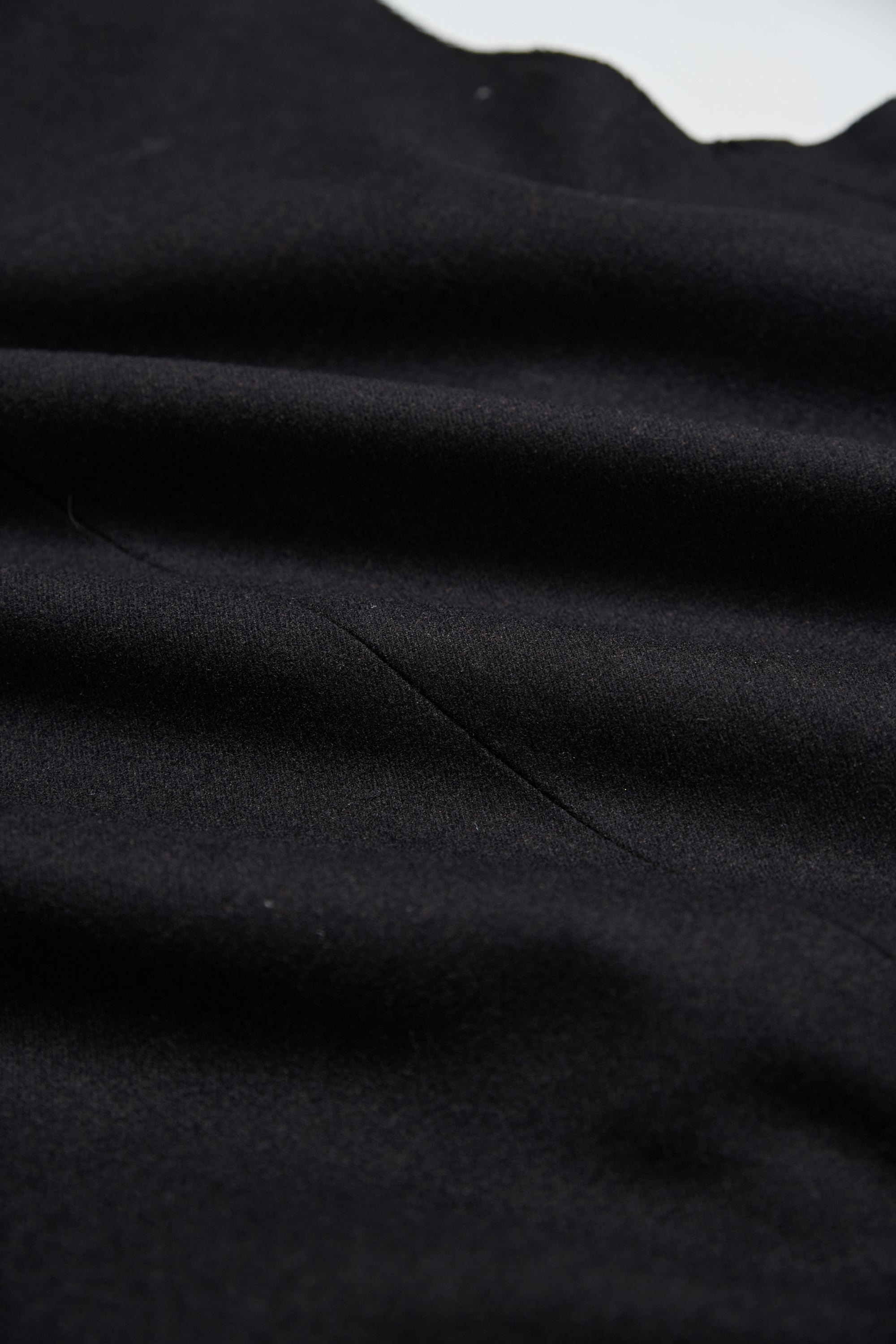 不收邊羊毛混紡長版西裝背心外套-黑