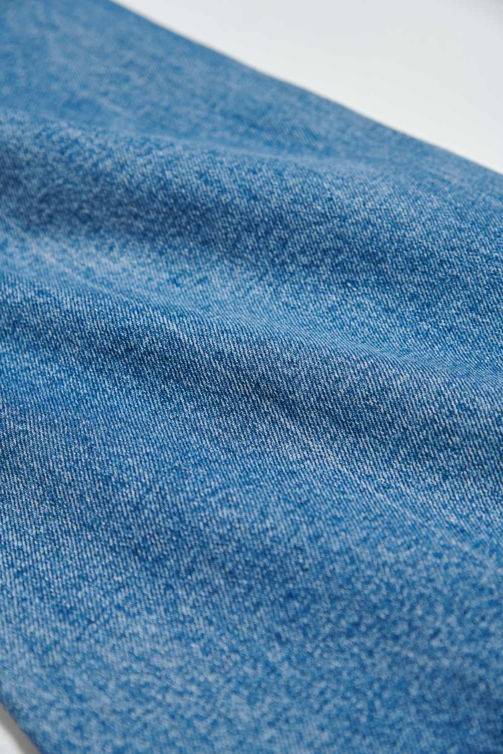 厚磅雙口袋丹寧牛仔直筒褲-藍色