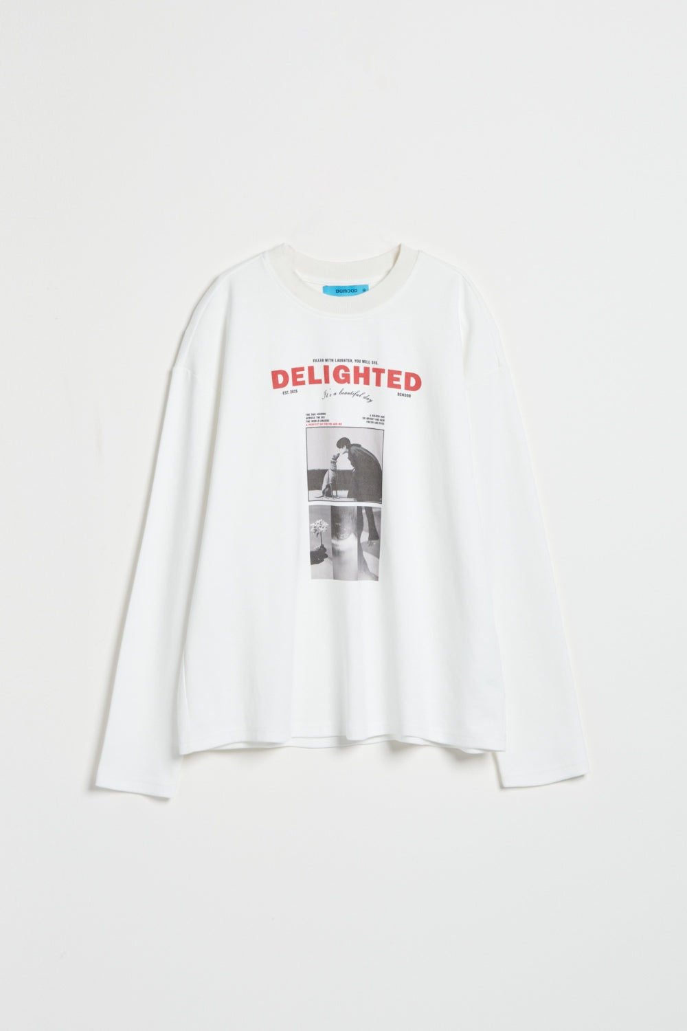 UNISEX男女共版-街頭感印花寬版TEE上衣-白