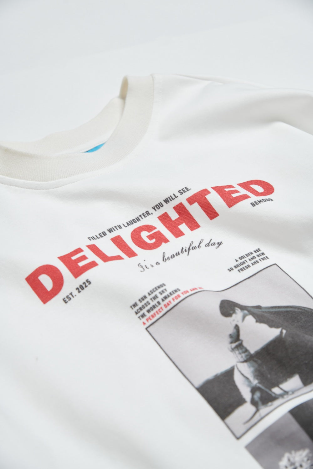 UNISEX男女共版-街頭感印花寬版TEE上衣-白