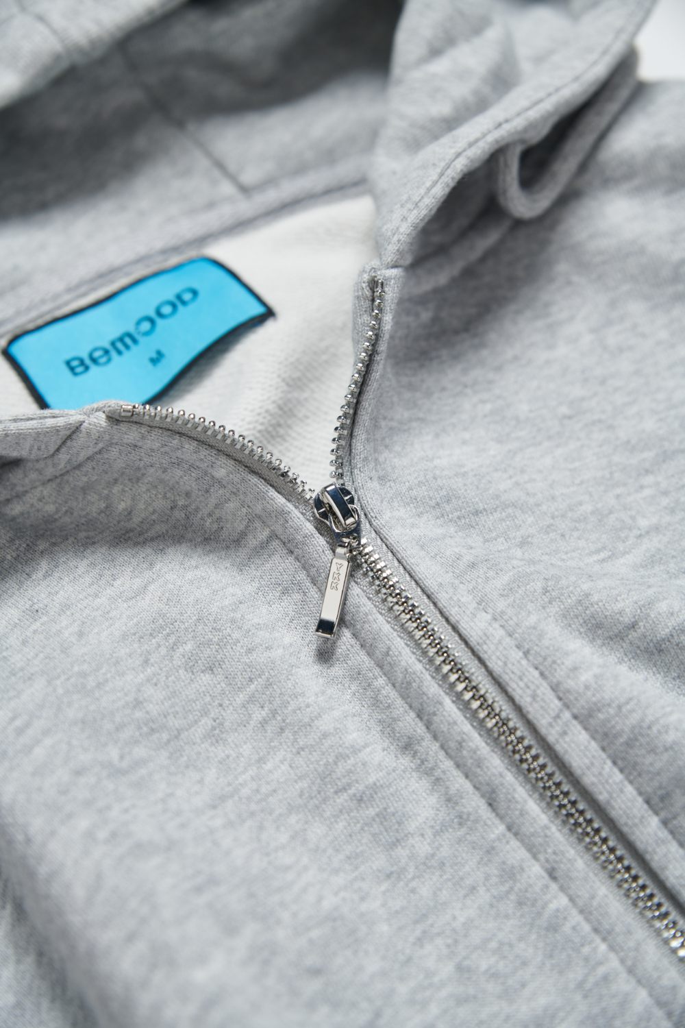 連帽剪接落肩袖寬版外套-灰