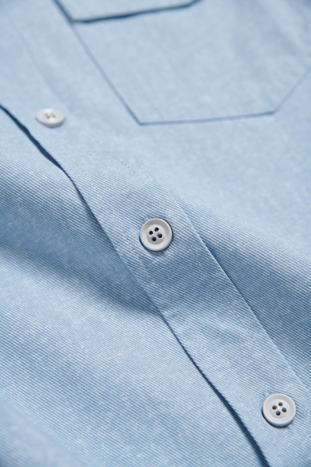 斜紋水洗寬版襯衫-藍色