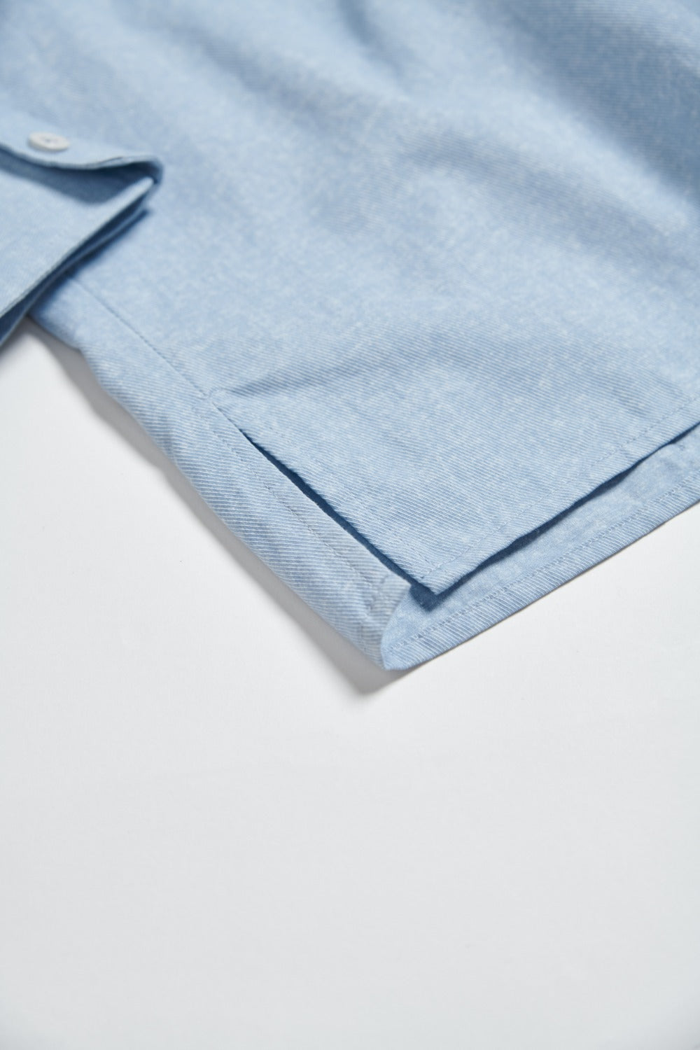 斜紋水洗寬版襯衫-藍色