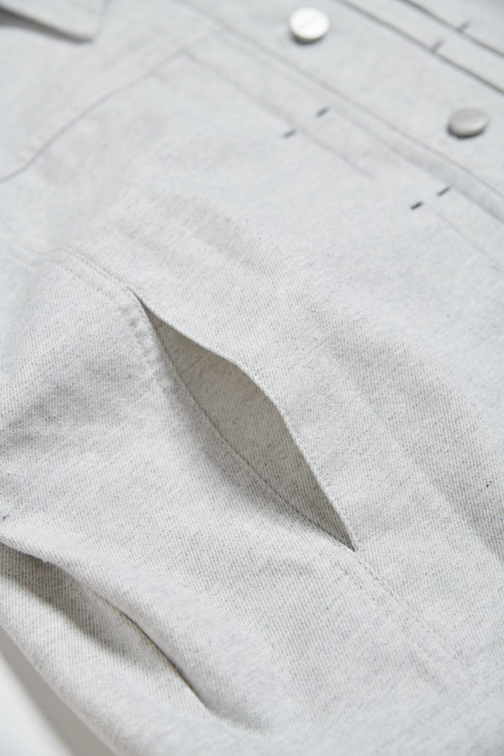 造型車折水洗斜紋外套-灰